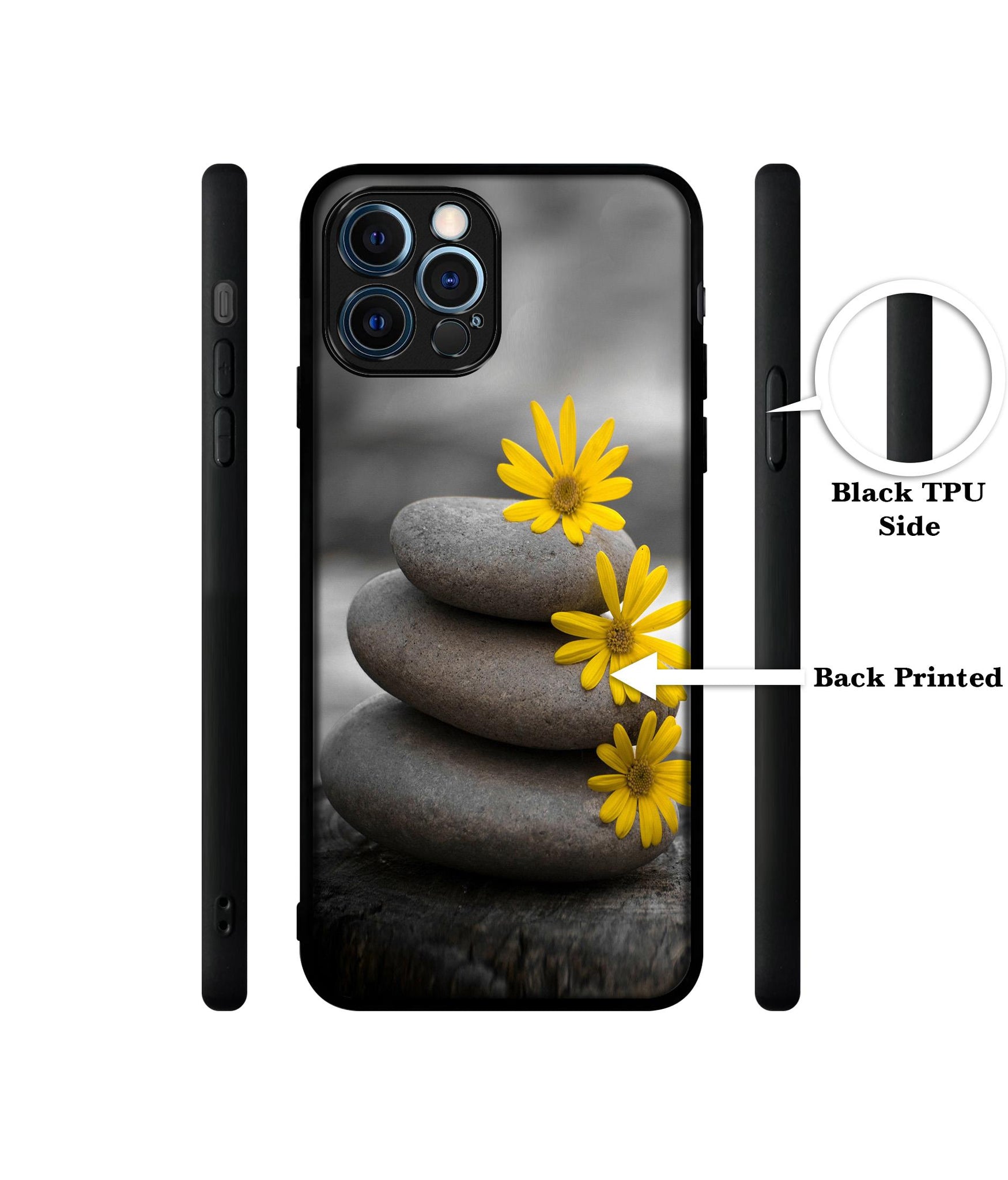 Stones And Flower Designer 2D Printed Back Case Cover for Apple iPhone 12 Pro