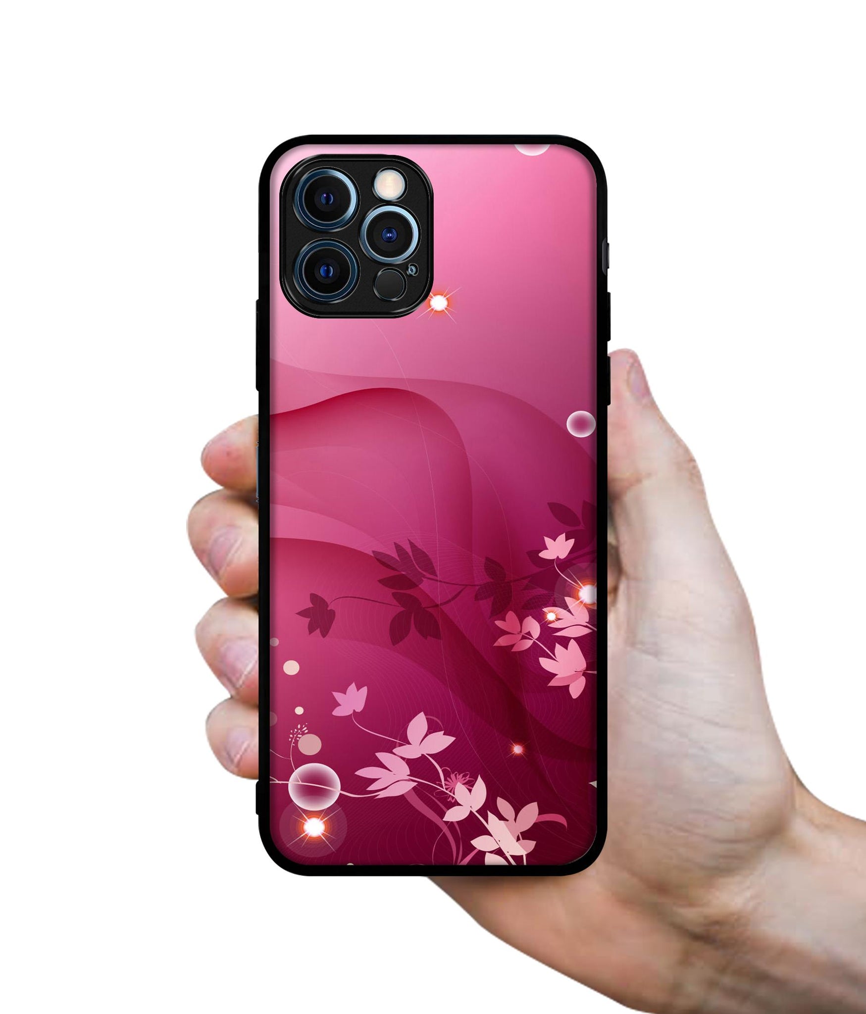 Pink Abstract Designer 2D Printed Back Case Cover for Apple iPhone 12 Pro