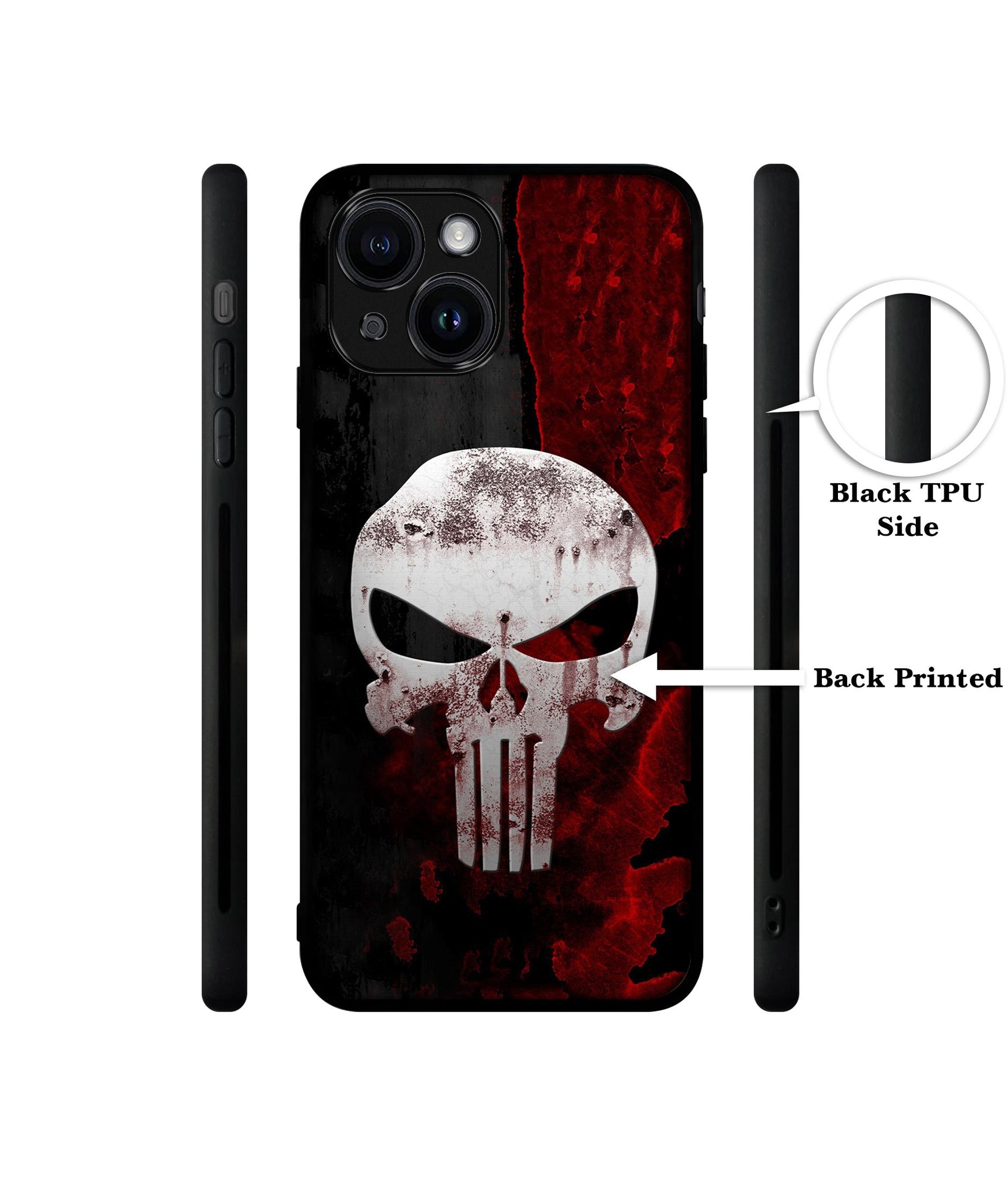 Punisher Skull Designer 2D Printed Back Case Cover for Apple iPhone 13 / 14