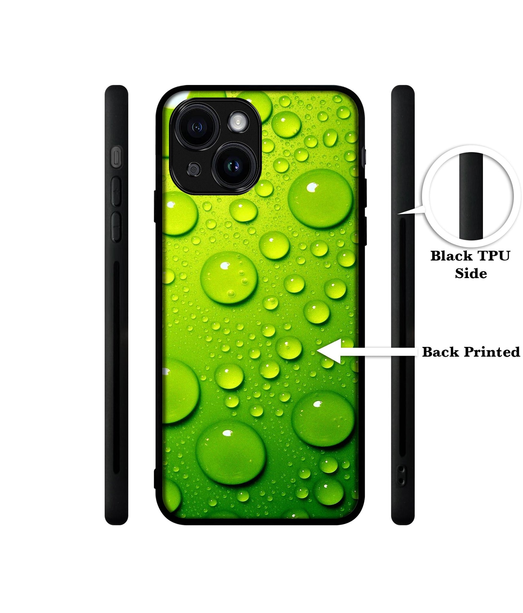 Green Bubbles Designer 2D Printed Back Case Cover for Apple iPhone 13 / 14