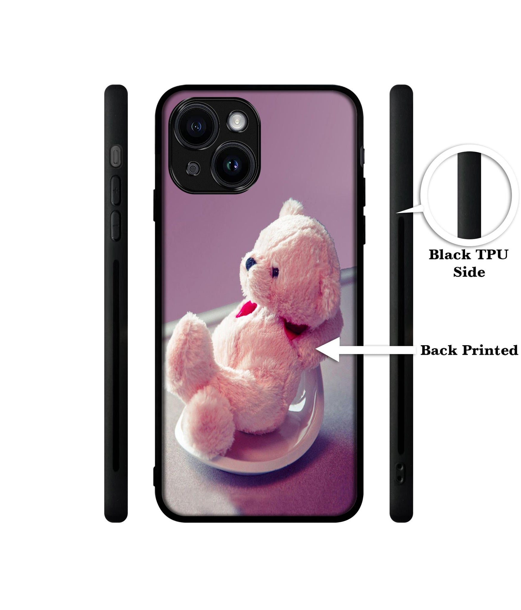 Cute Teddy Bear Designer 2D Printed Back Case Cover for Apple iPhone 13 / 14