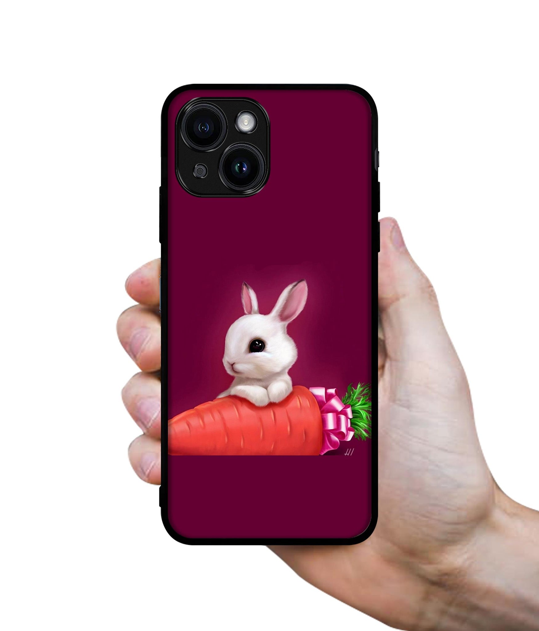 Bunny With Carrot Designer 2D Printed Back Case Cover for Apple iPhone 13 / 14