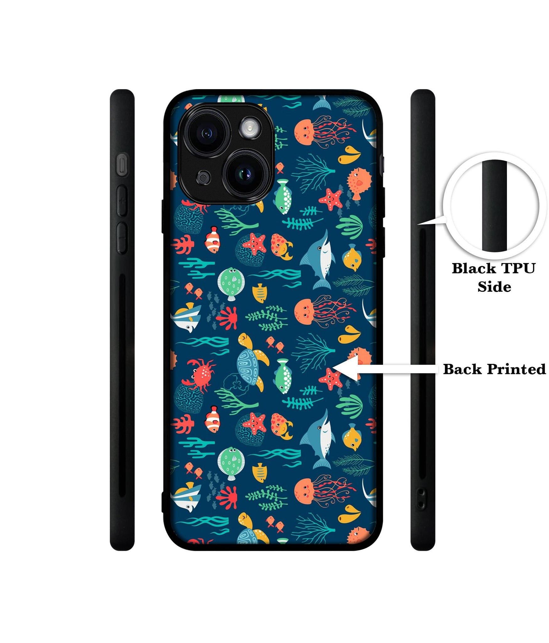 Aquarium Texture Designer 2D Printed Back Case Cover for Apple iPhone 13 / 14