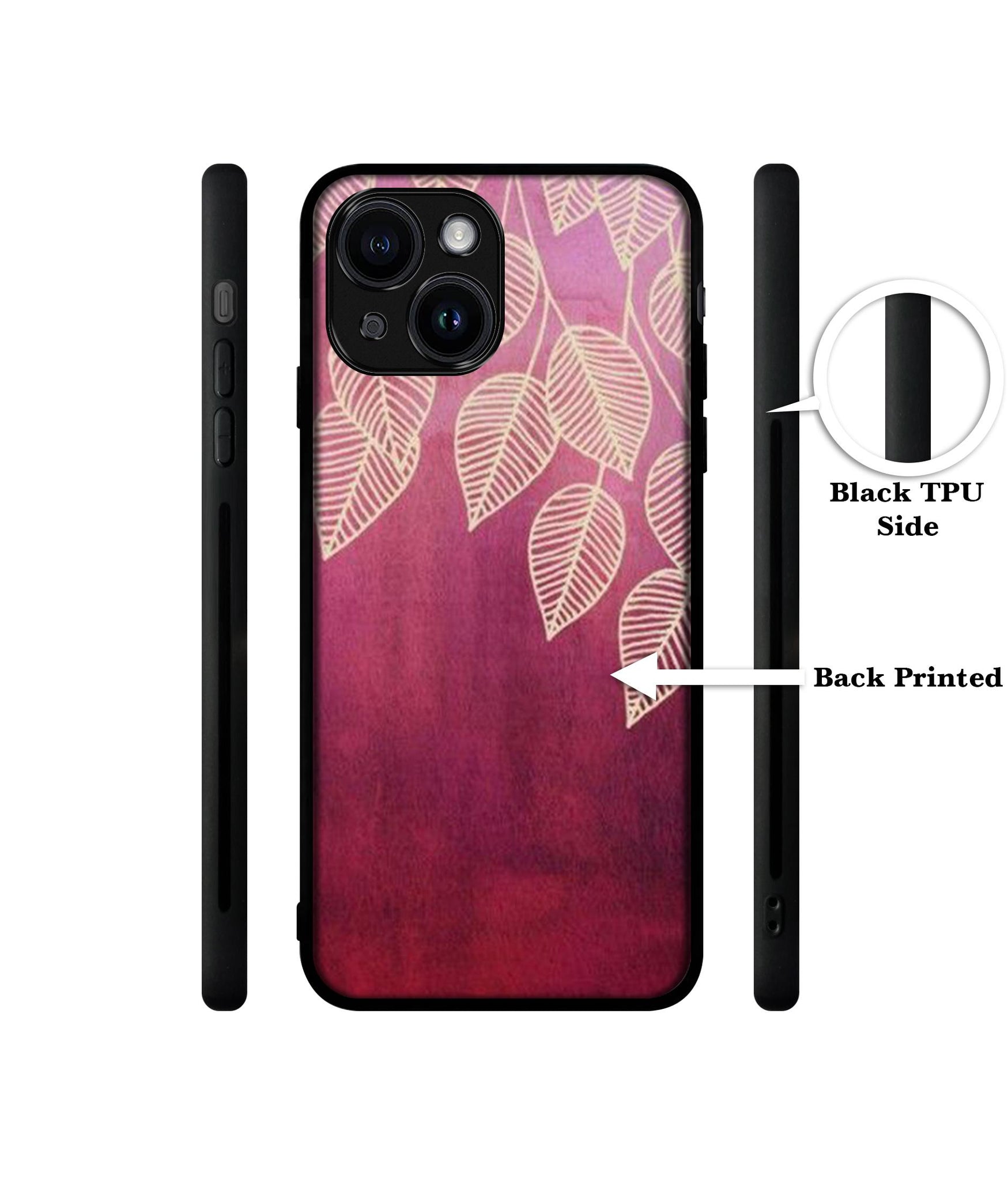 Leaf Pattern Designer 2D Printed Back Case Cover for Apple iPhone 13 / 14