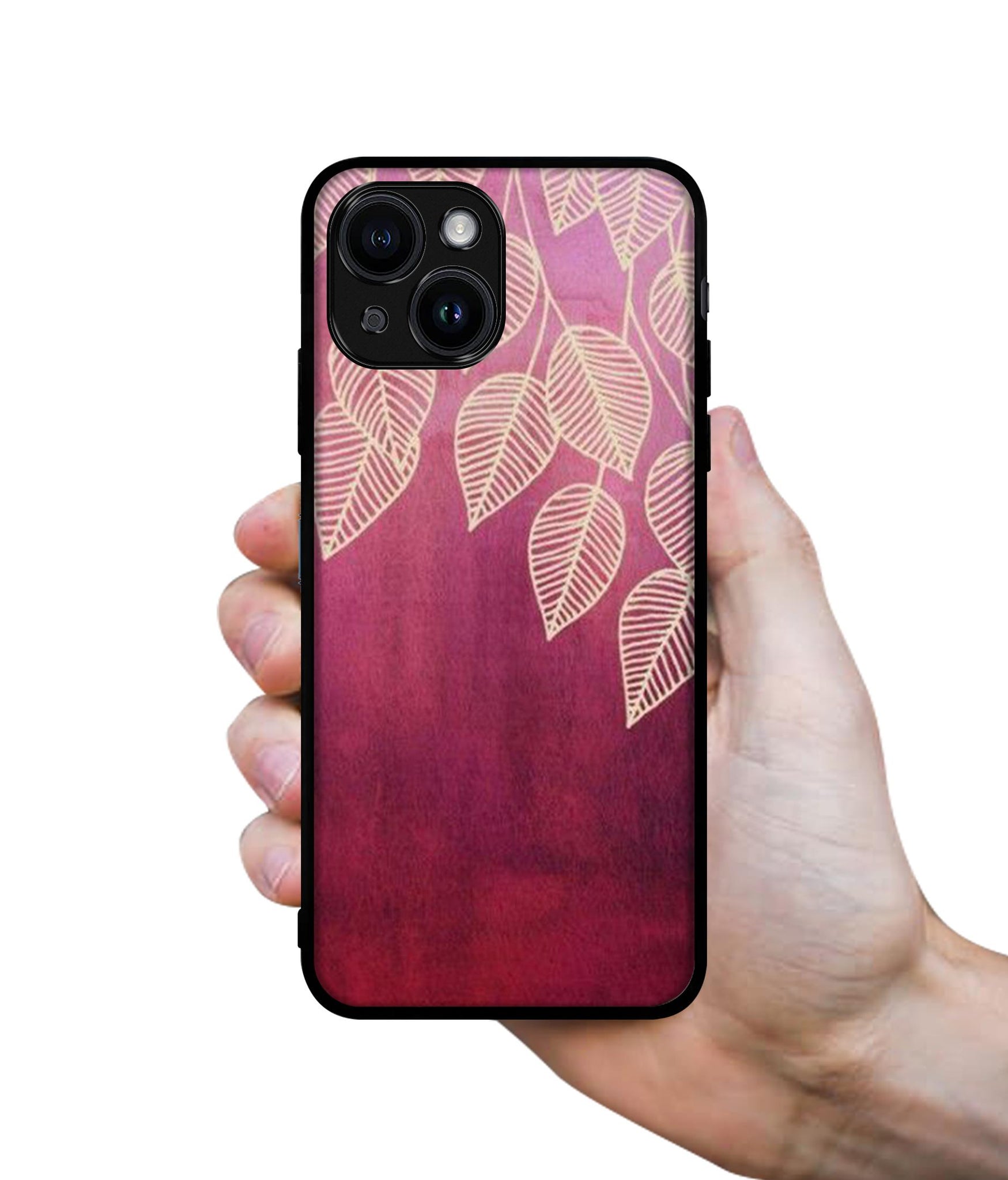 Leaf Pattern Designer 2D Printed Back Case Cover for Apple iPhone 13 / 14