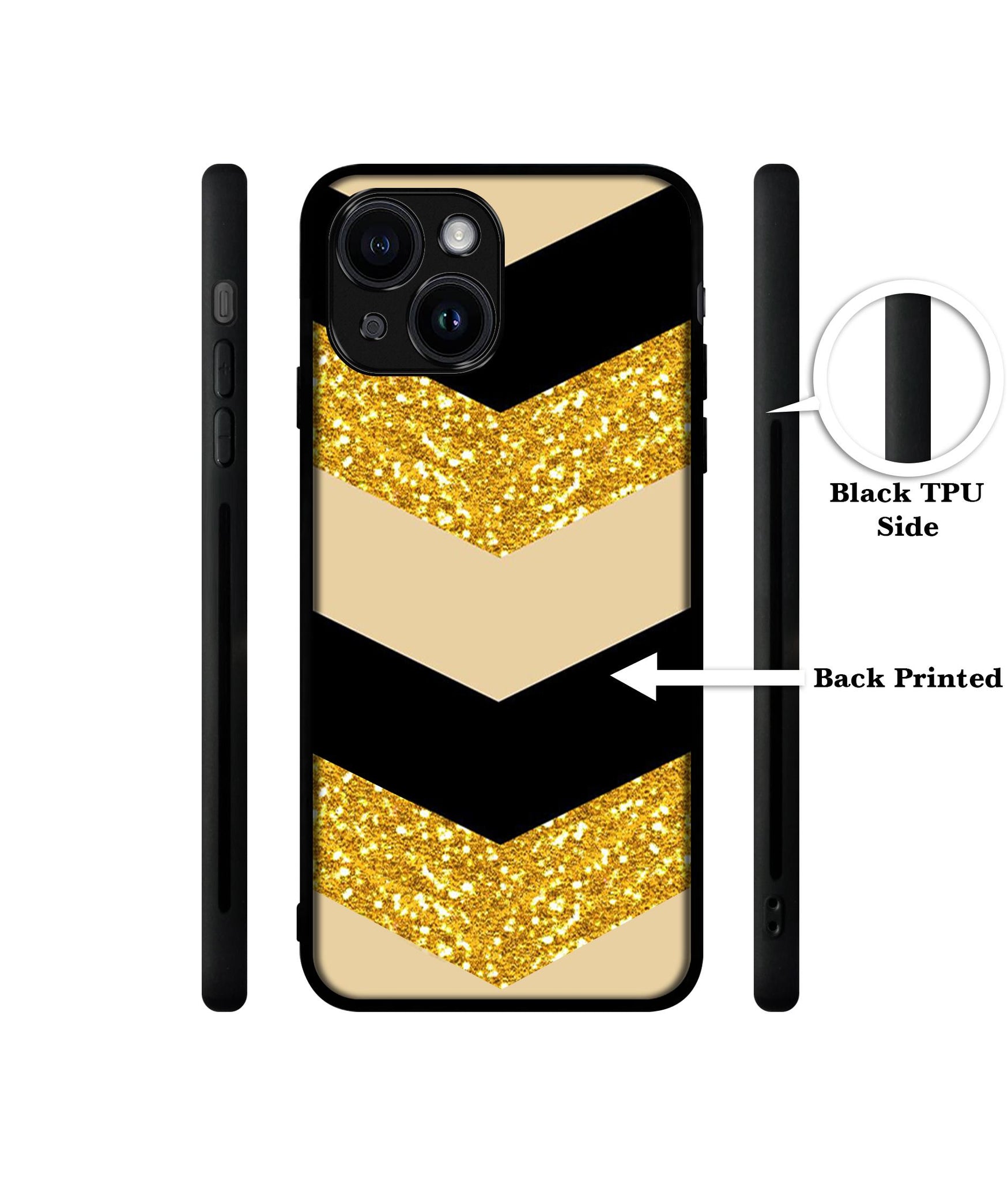 Black & Gold Designer 2D Printed Back Case Cover for Apple iPhone 13 / 14