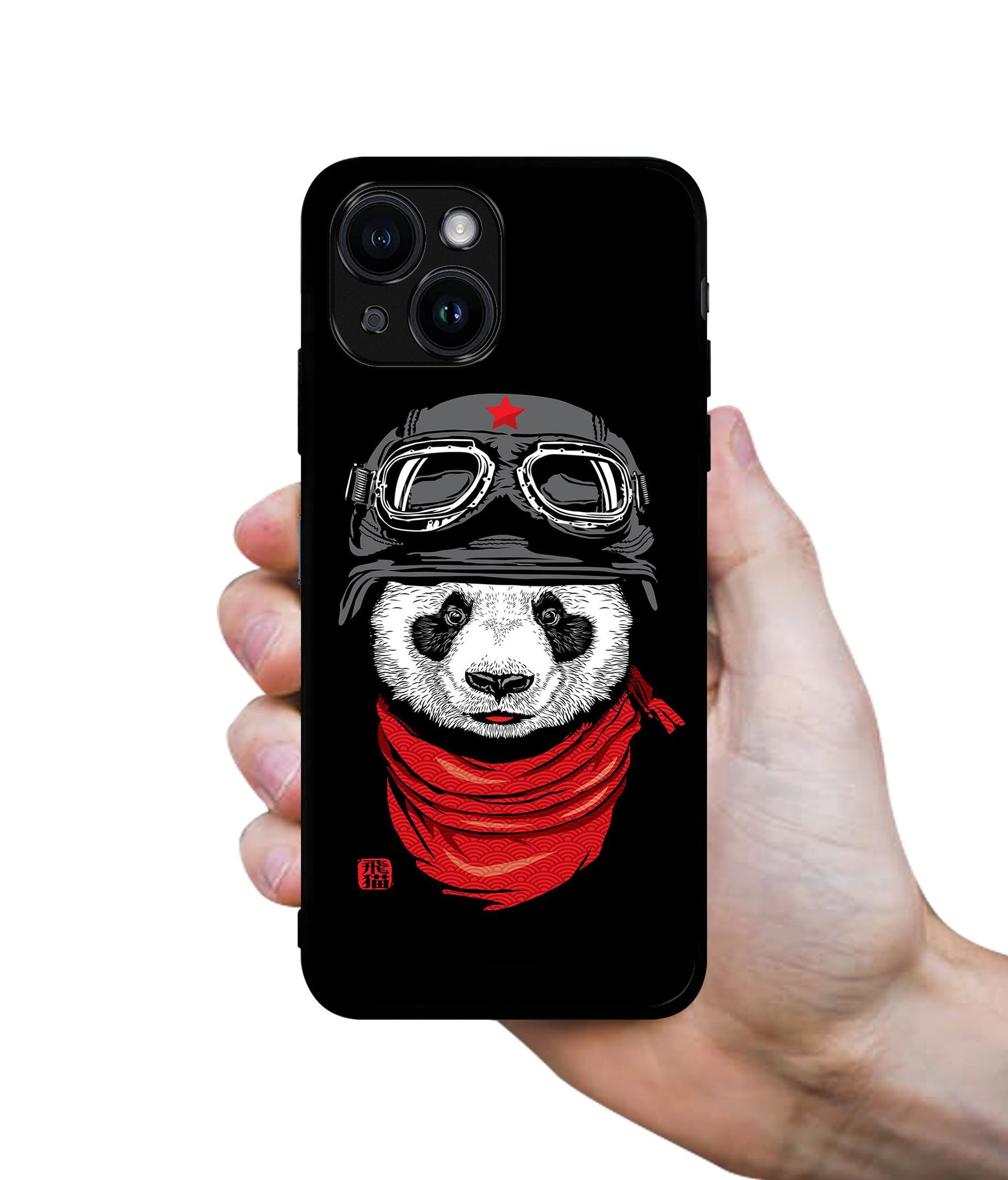 Biker Panda Designer 2D Printed Back Case Cover for Apple iPhone 13 / 14