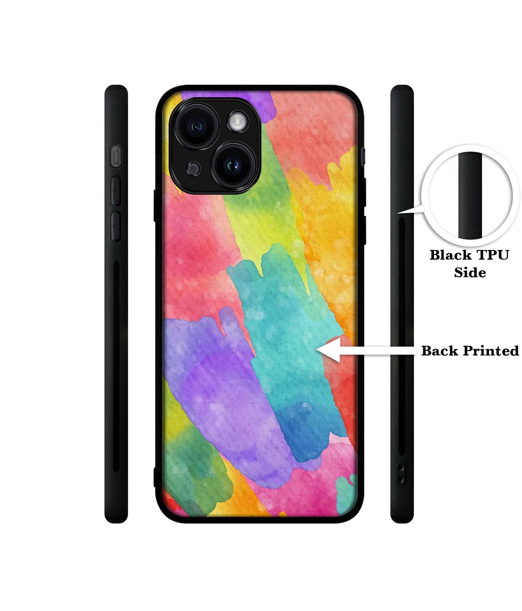 Water Paint Colorful Abstract Designer 2D Printed Back Case Cover for Apple iPhone 13 / 14