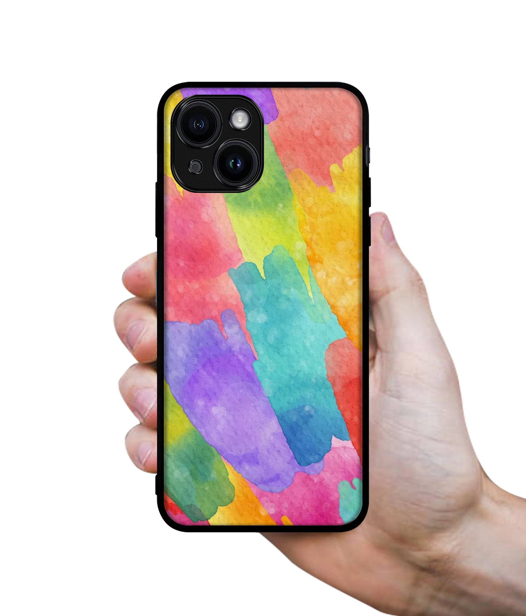 Water Paint Colorful Abstract Designer 2D Printed Back Case Cover for Apple iPhone 13 / 14