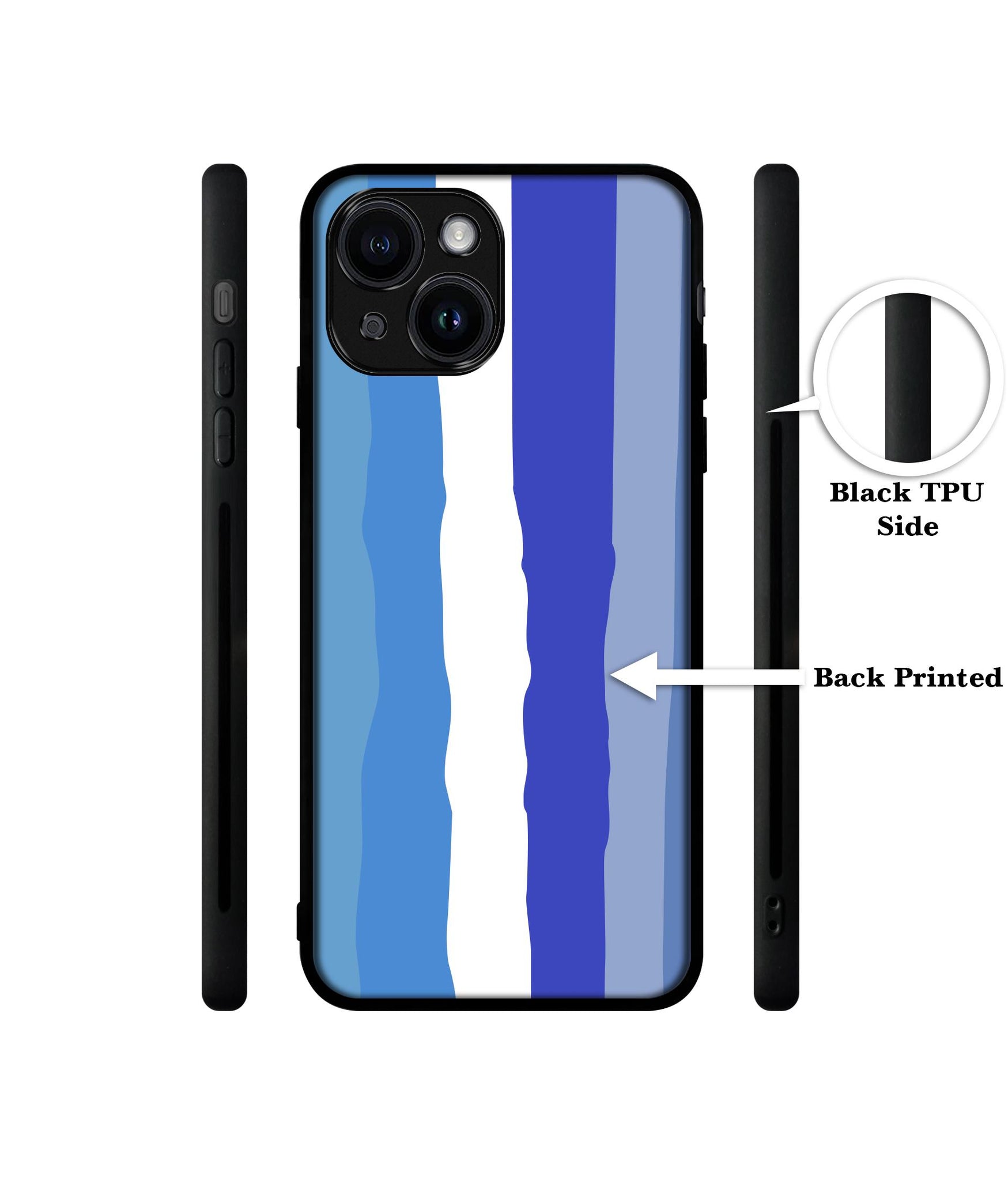 Blue Stripes Rainbow Designer 2D Printed Back Case Cover for Apple iPhone 13 / 14