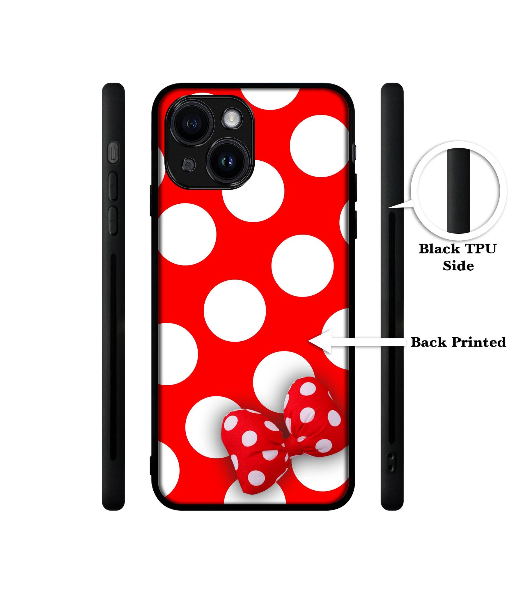 Red Polka Dots Designer 2D Printed Back Case Cover for Apple iPhone 13 / 14