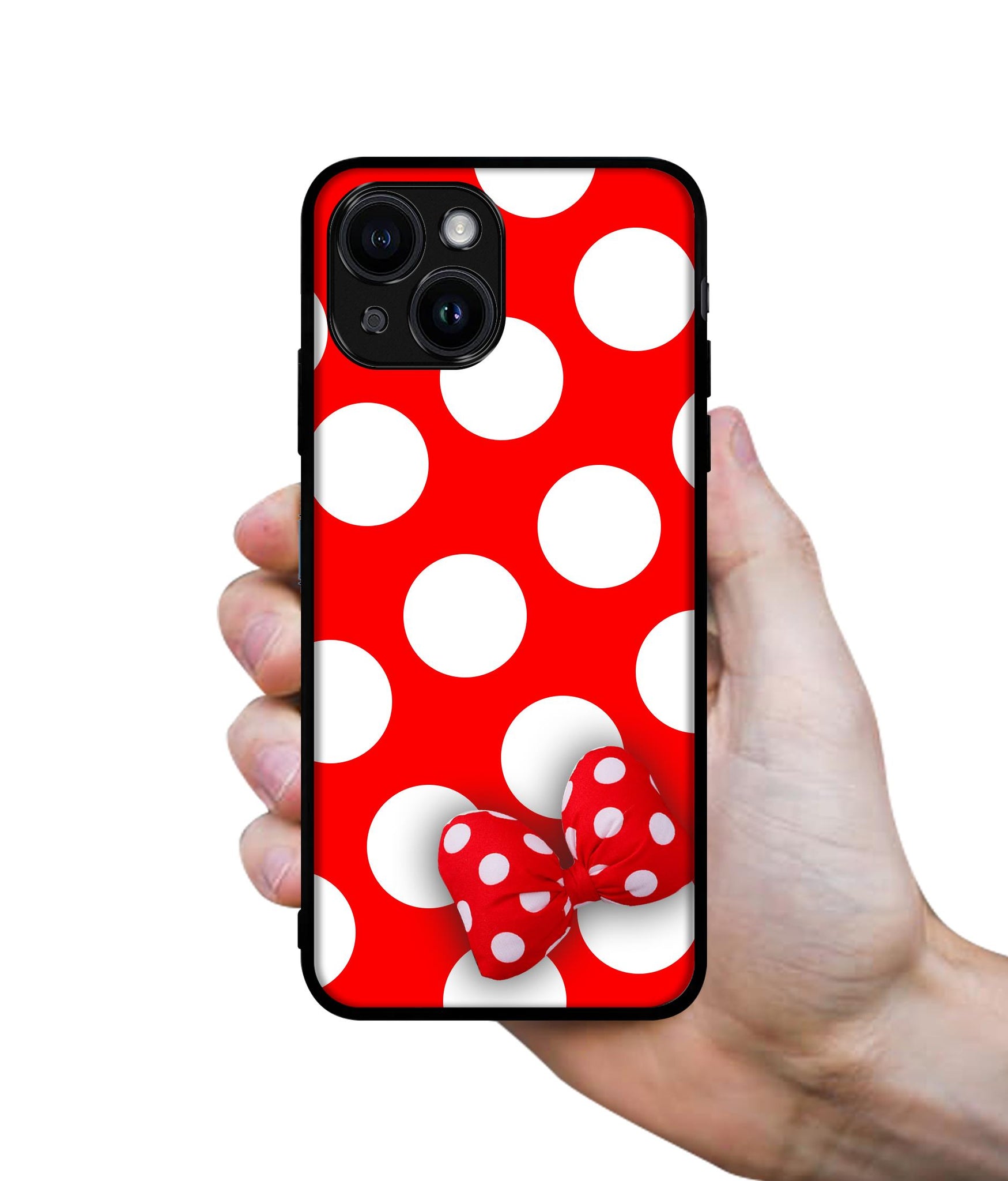 Red Polka Dots Designer 2D Printed Back Case Cover for Apple iPhone 13 / 14