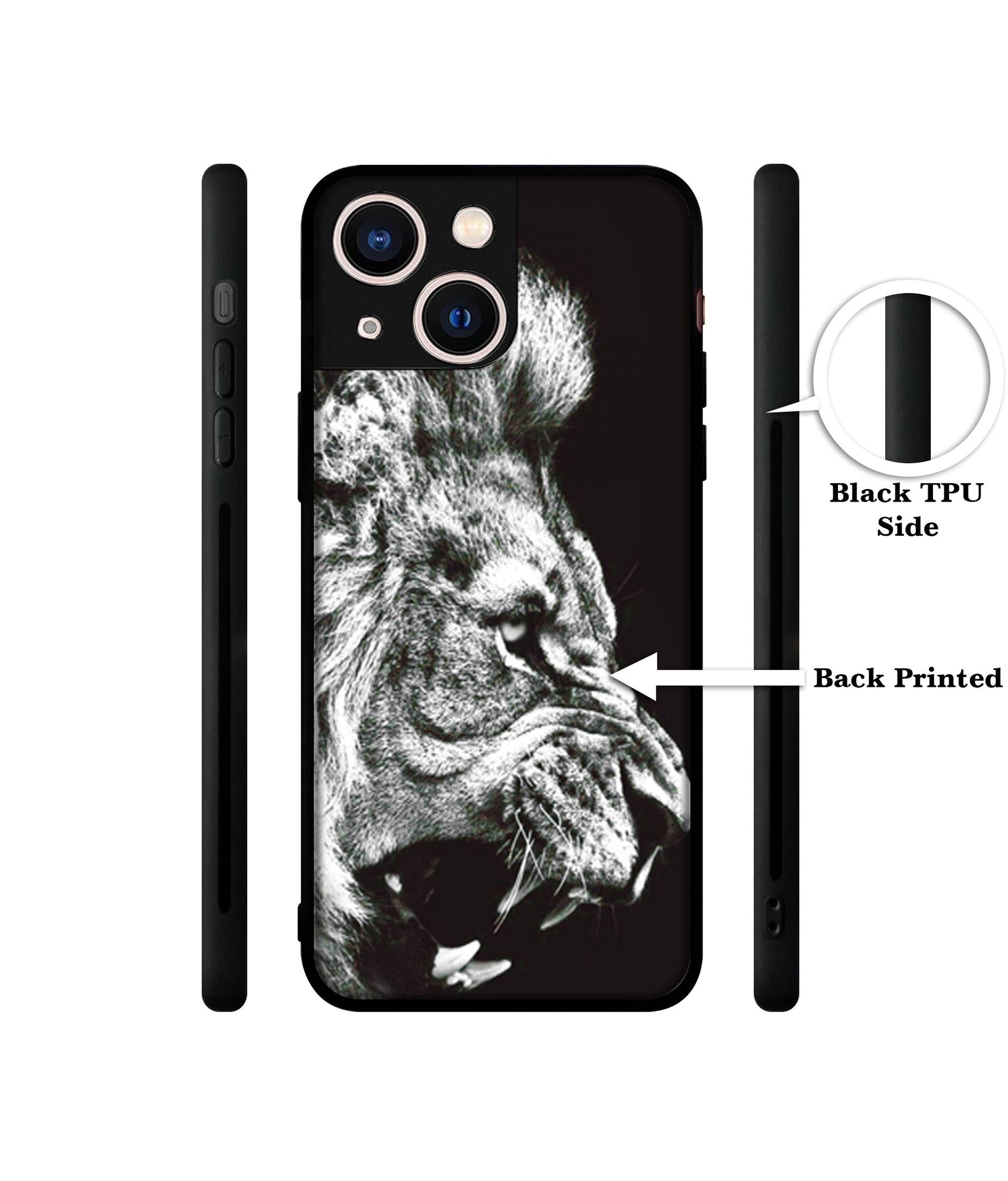 Angry Lion Designer 2D Printed Back Case Cover for Apple iPhone 13 Mini