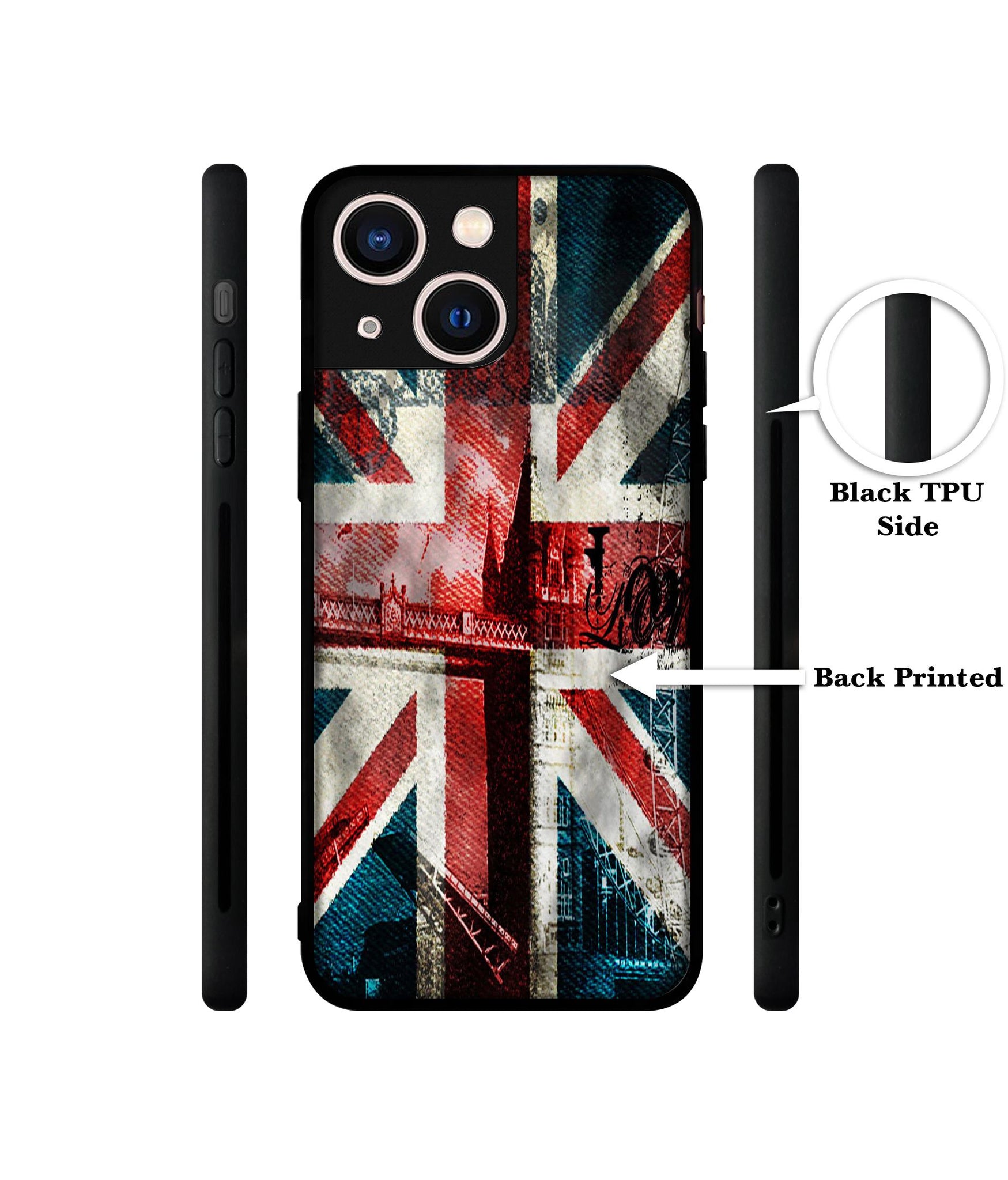 London Flag wallpaper Designer 2D Printed Back Case Cover for Apple iPhone 13 Mini