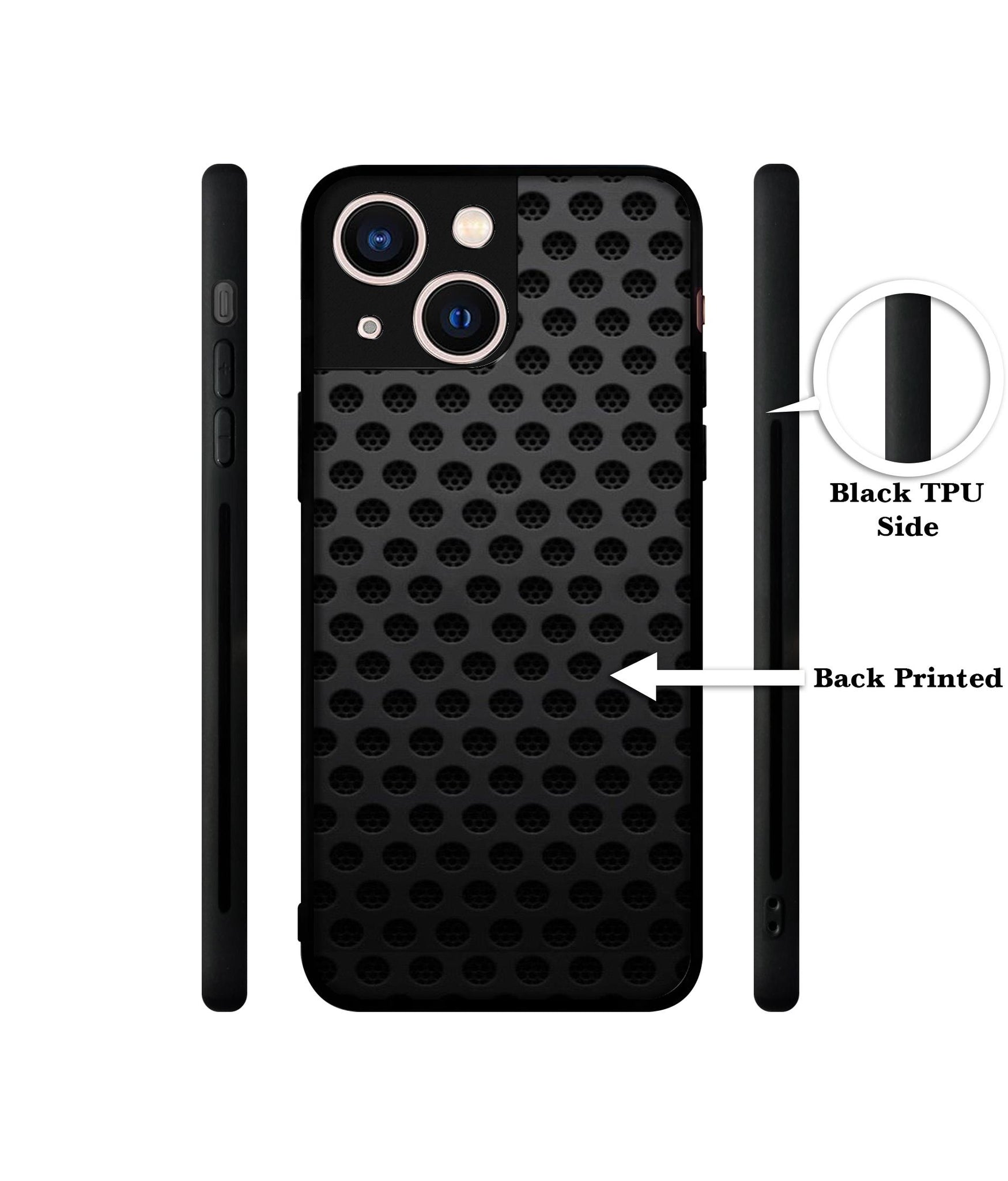 Black Circle Designer 2D Printed Back Case Cover for Apple iPhone 13 Mini