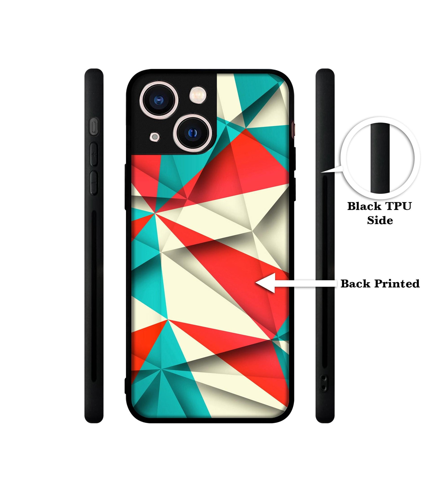 Red Blue White Pattern Designer 2D Printed Back Case Cover for Apple iPhone 13 Mini