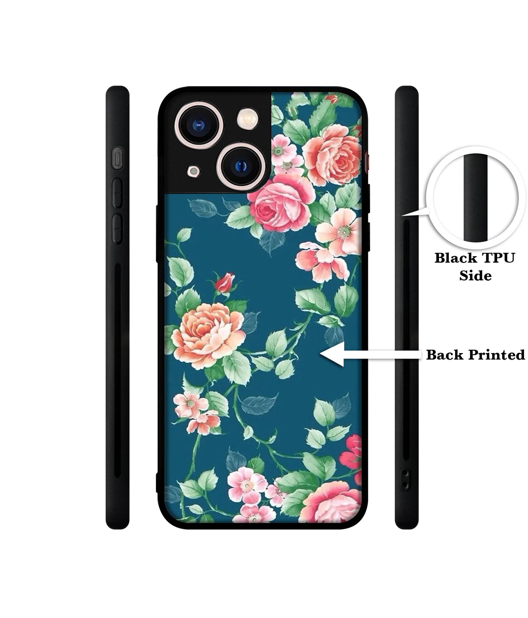 Vintage Floral Designer 2D Printed Back Case Cover for Apple iPhone 13 Mini