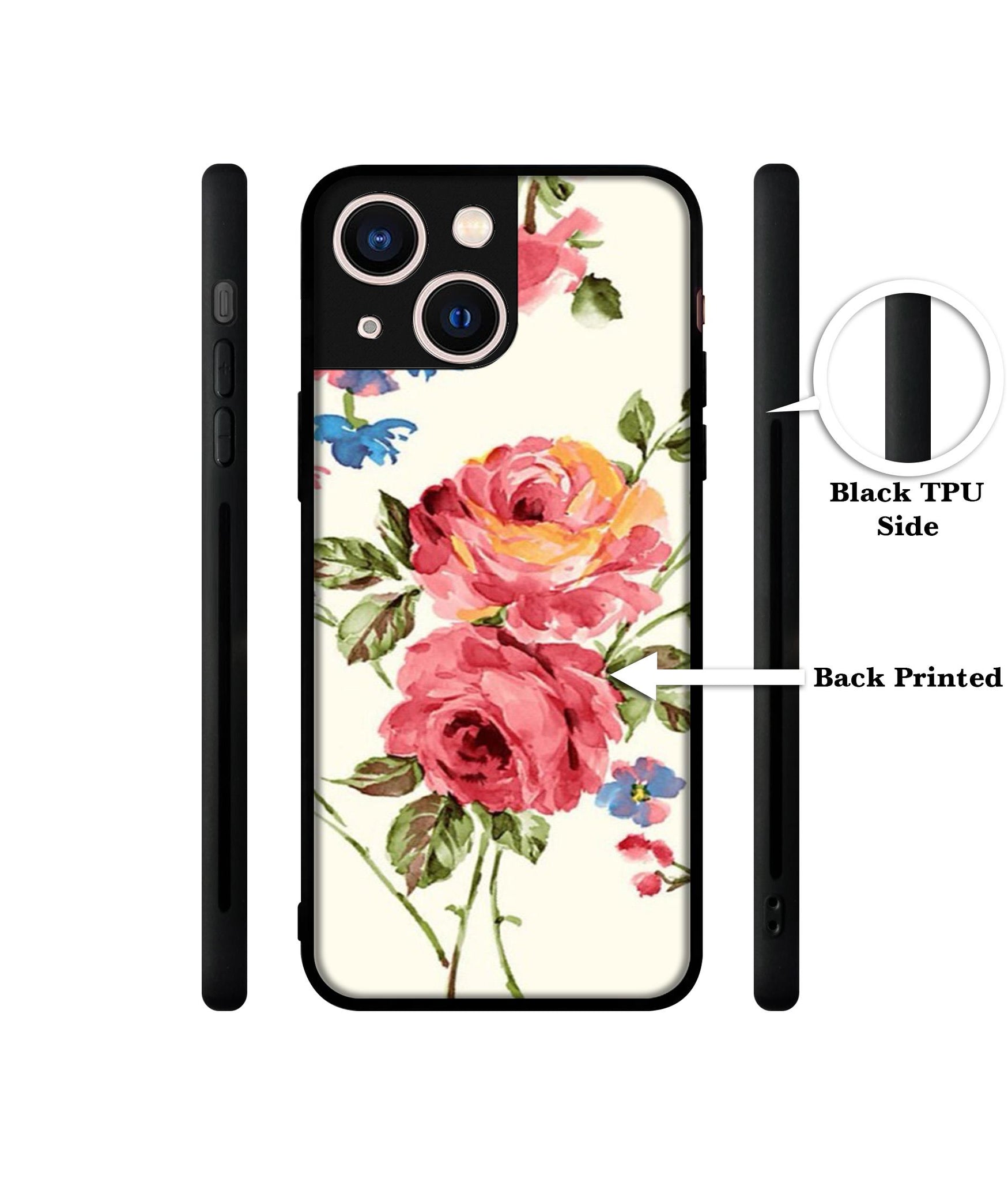 Vintage Painting Flower Designer 2D Printed Back Case Cover for Apple iPhone 13 Mini