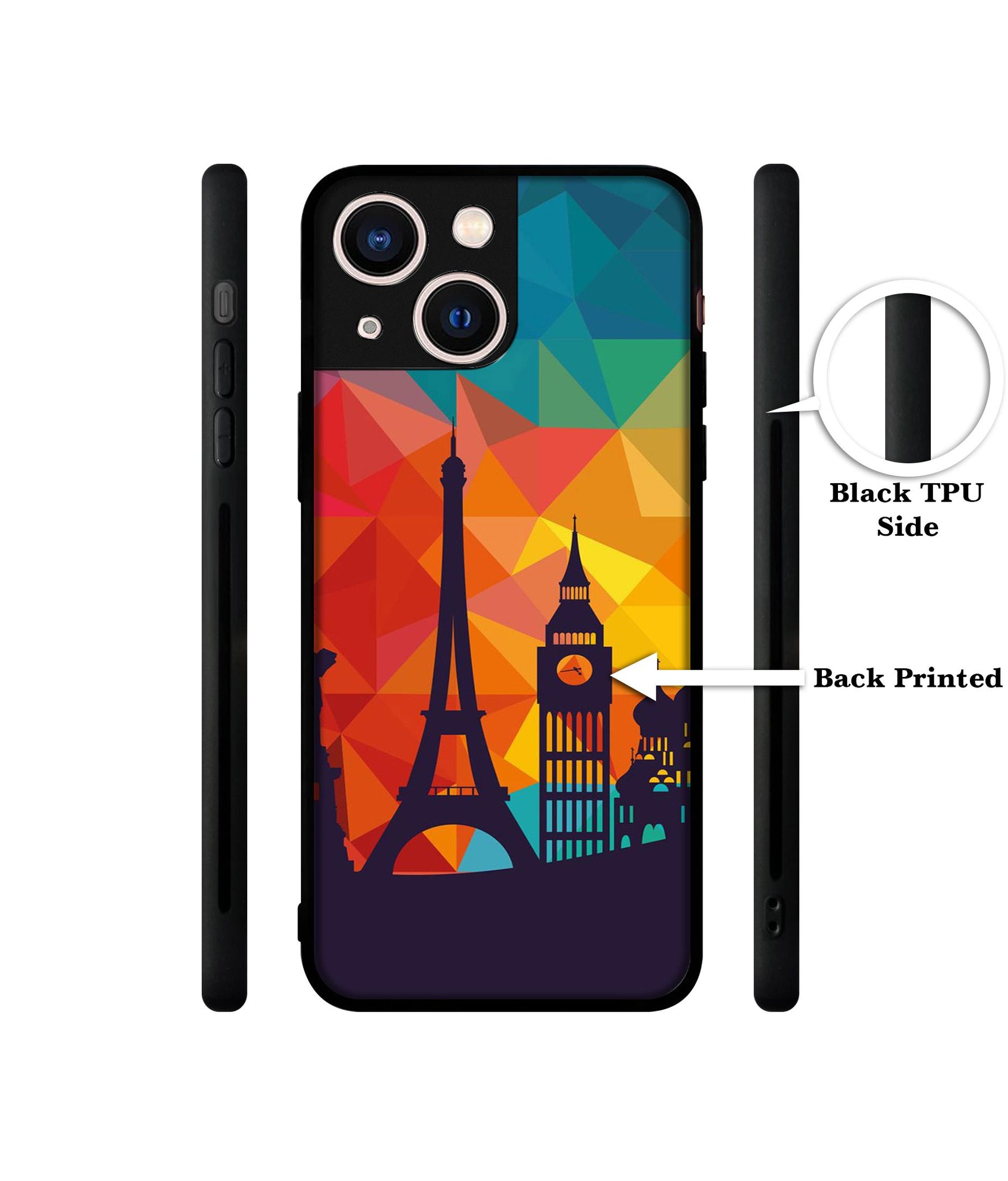 Colored Paris Designer 2D Printed Back Case Cover for Apple iPhone 13 Mini