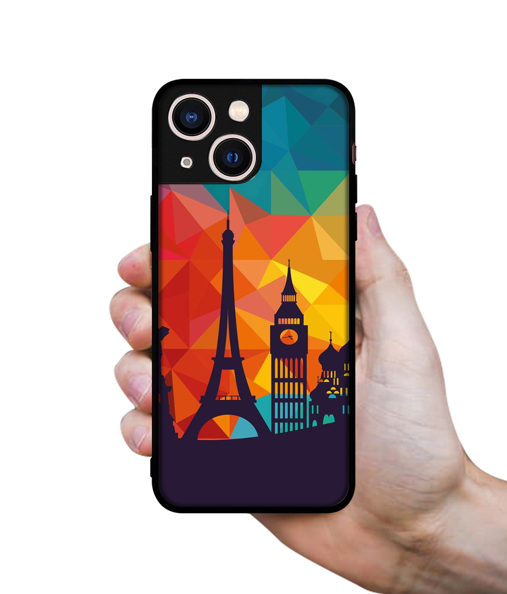Colored Paris Designer 2D Printed Back Case Cover for Apple iPhone 13 Mini