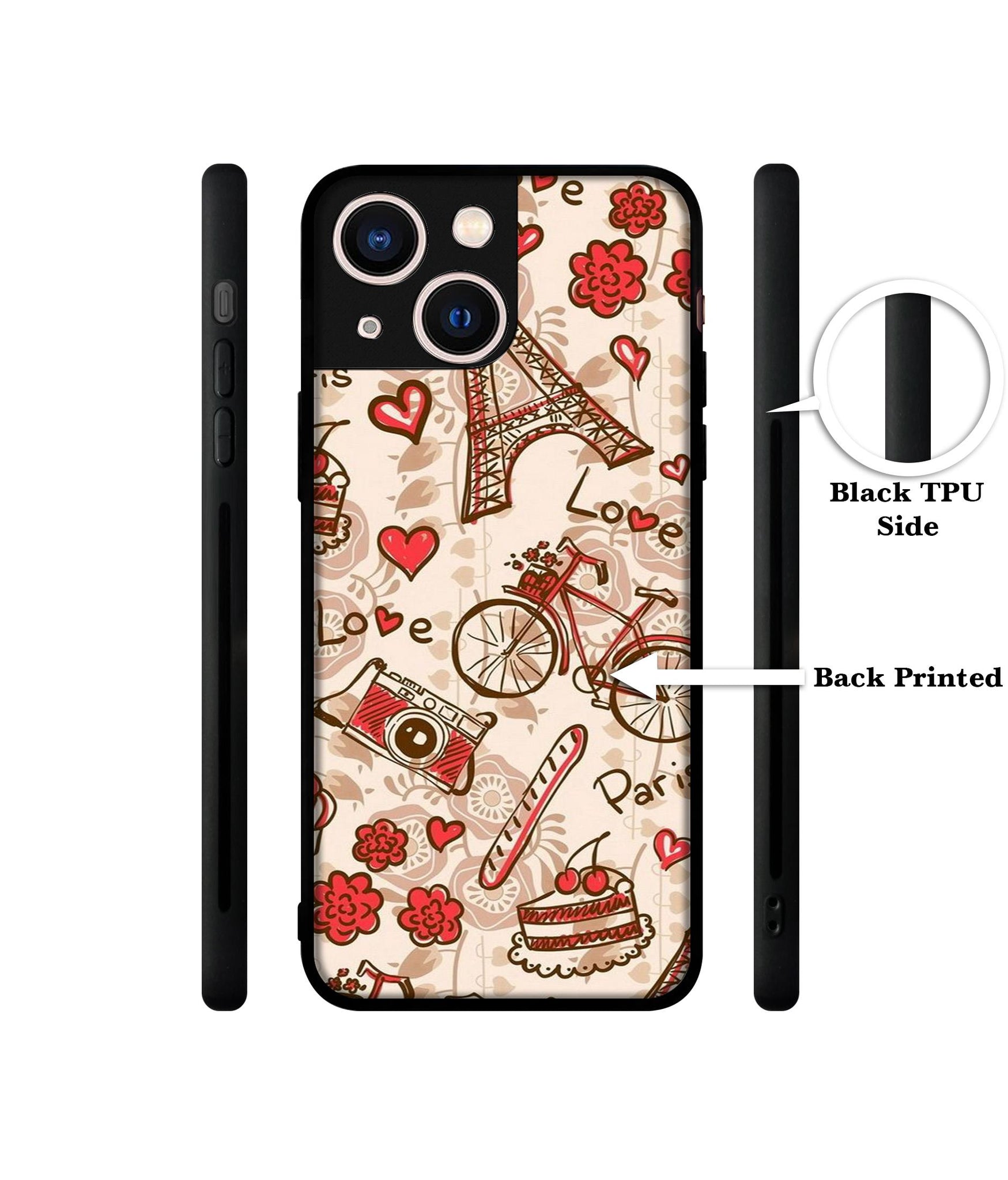 Vintage Paris Designer 2D Printed Back Case Cover for Apple iPhone 13 Mini