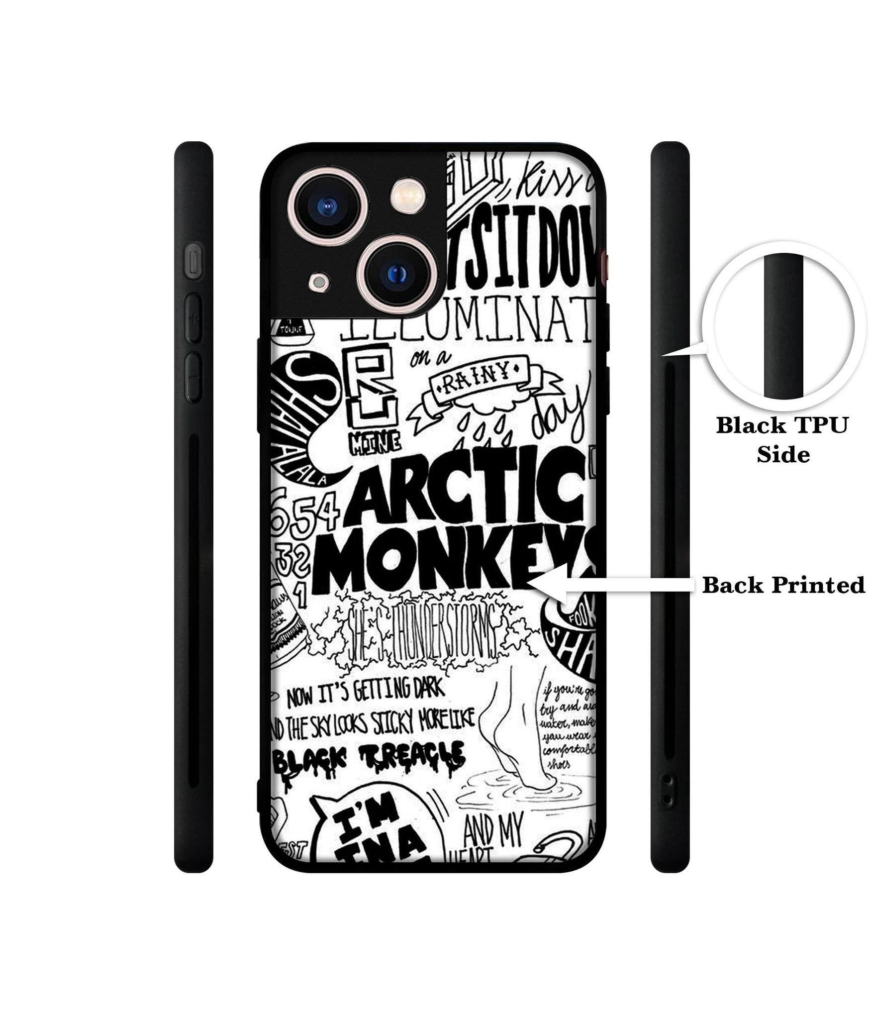 Arctic Monkeys Pattern Designer 2D Printed Back Case Cover for Apple iPhone 13 Mini