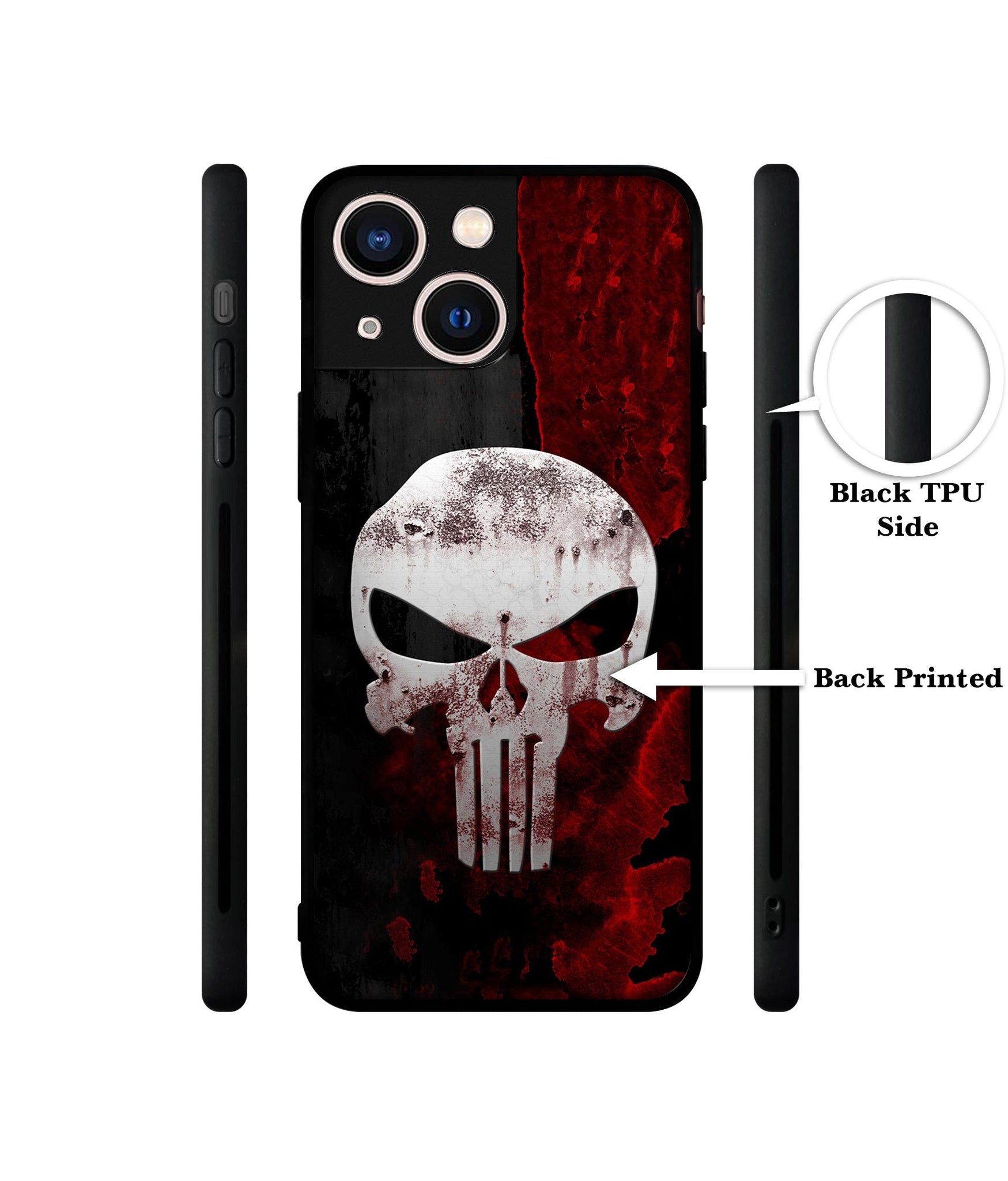 Punisher Skull Designer 2D Printed Back Case Cover for Apple iPhone 13 Mini