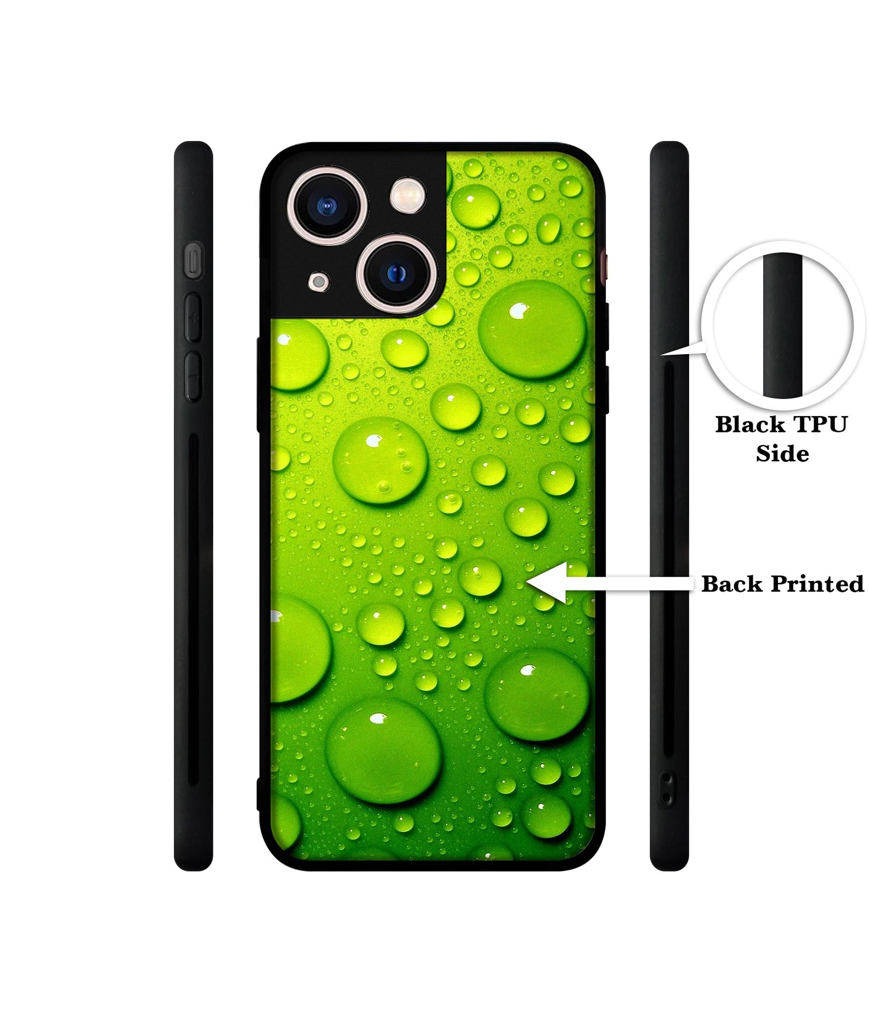 Green Bubbles Designer 2D Printed Back Case Cover for Apple iPhone 13 Mini