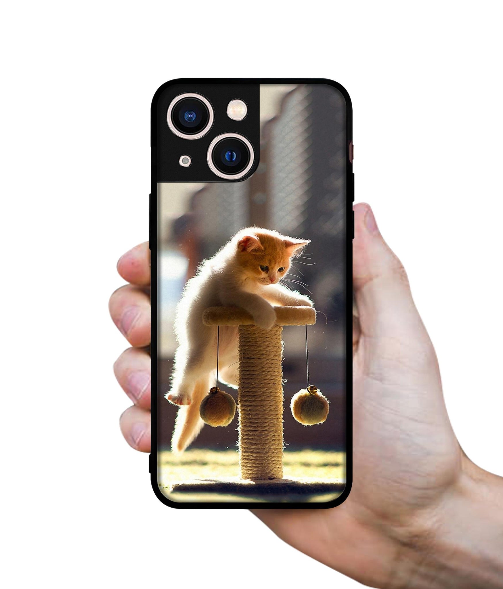 Cat Climbing Designer 2D Printed Back Case Cover for Apple iPhone 13 Mini