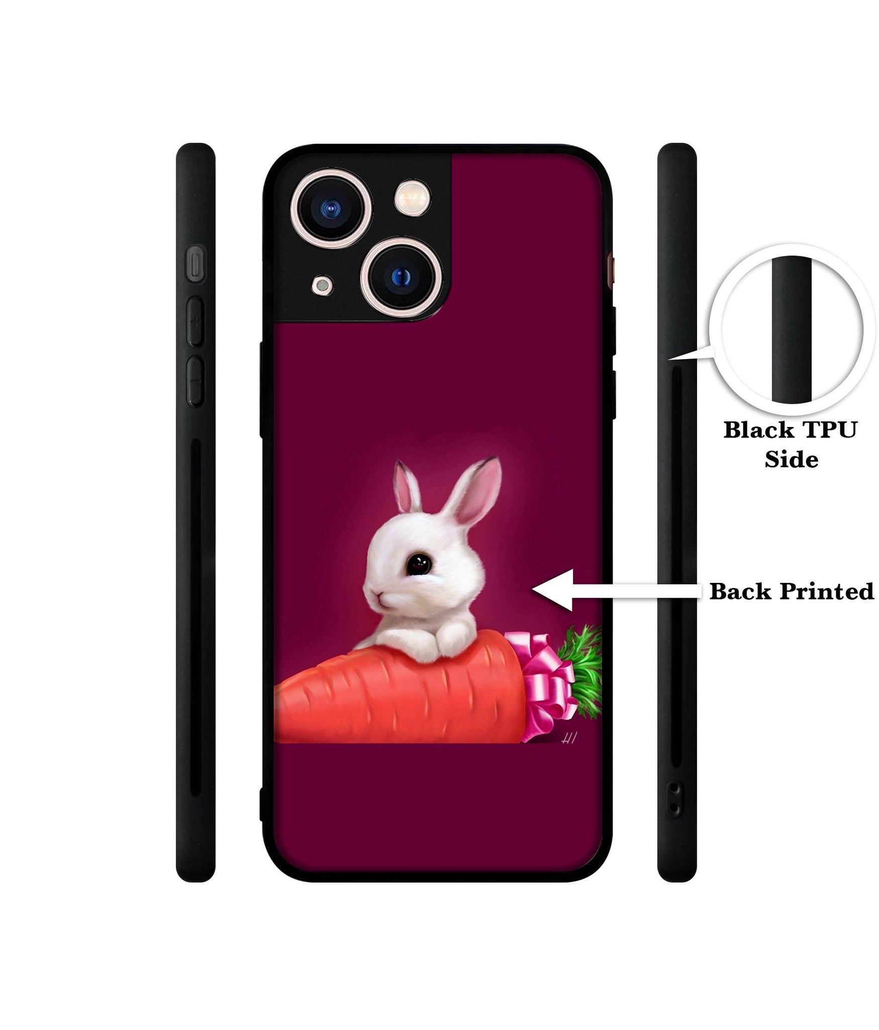Bunny With Carrot Designer 2D Printed Back Case Cover for Apple iPhone 13 Mini