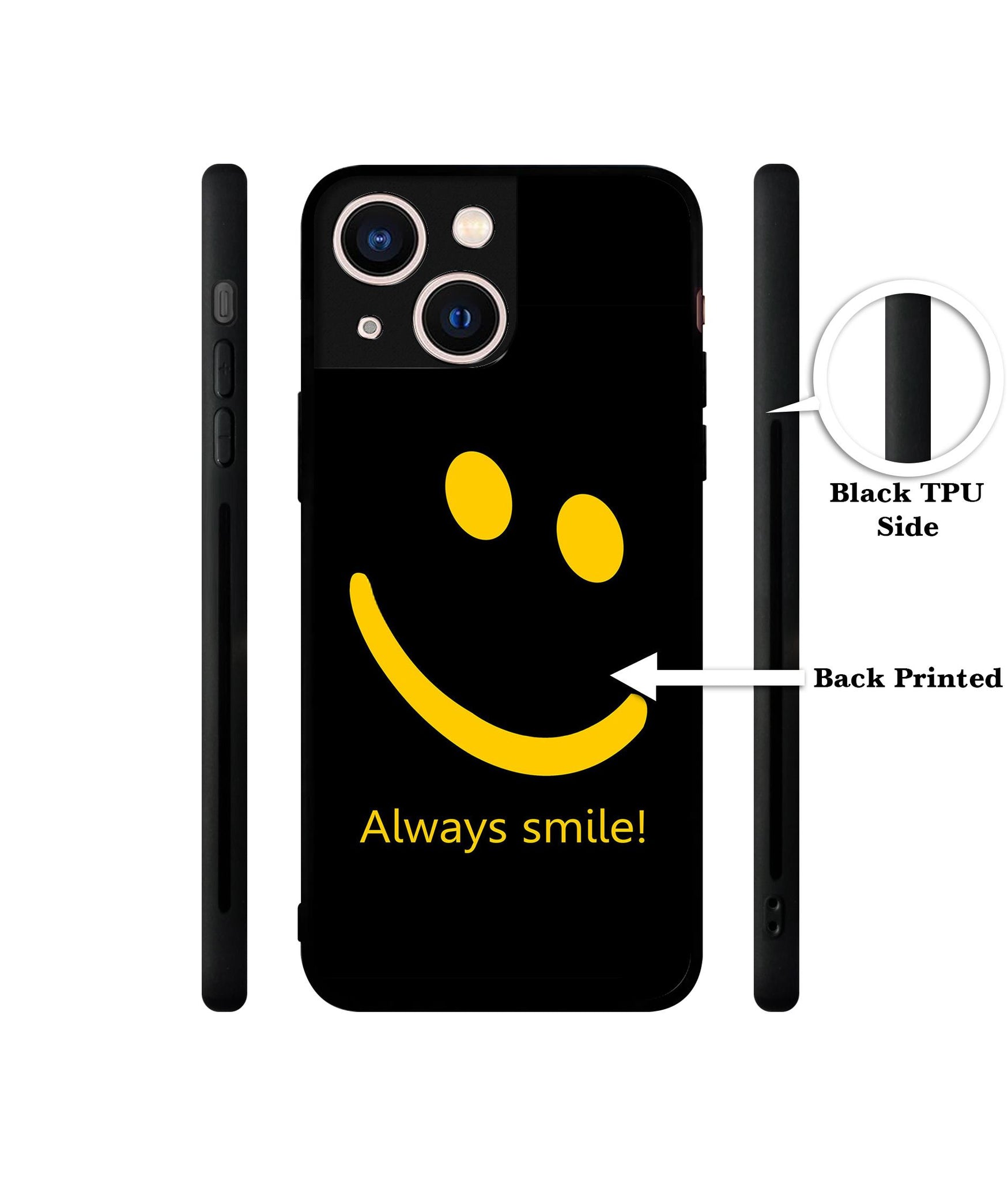 Always Smile Quote Designer 2D Printed Back Case Cover for Apple iPhone 13 Mini