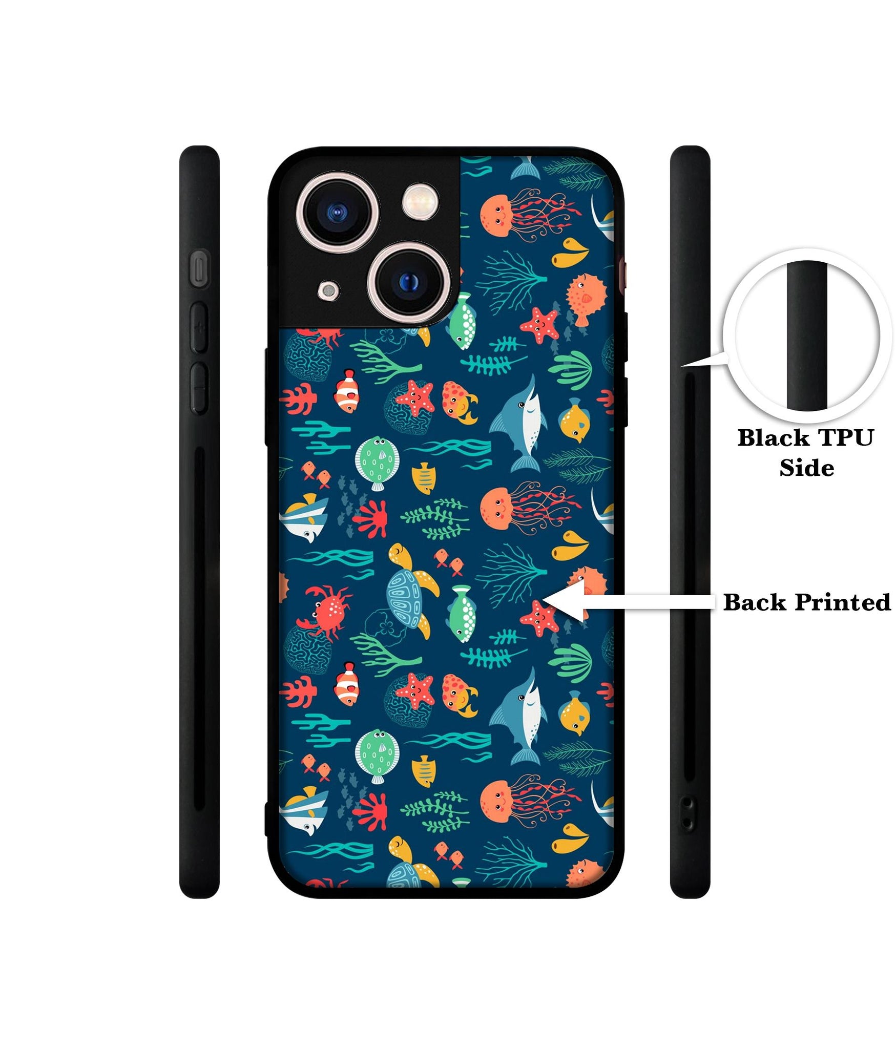 Aquarium Texture Designer 2D Printed Back Case Cover for Apple iPhone 13 Mini