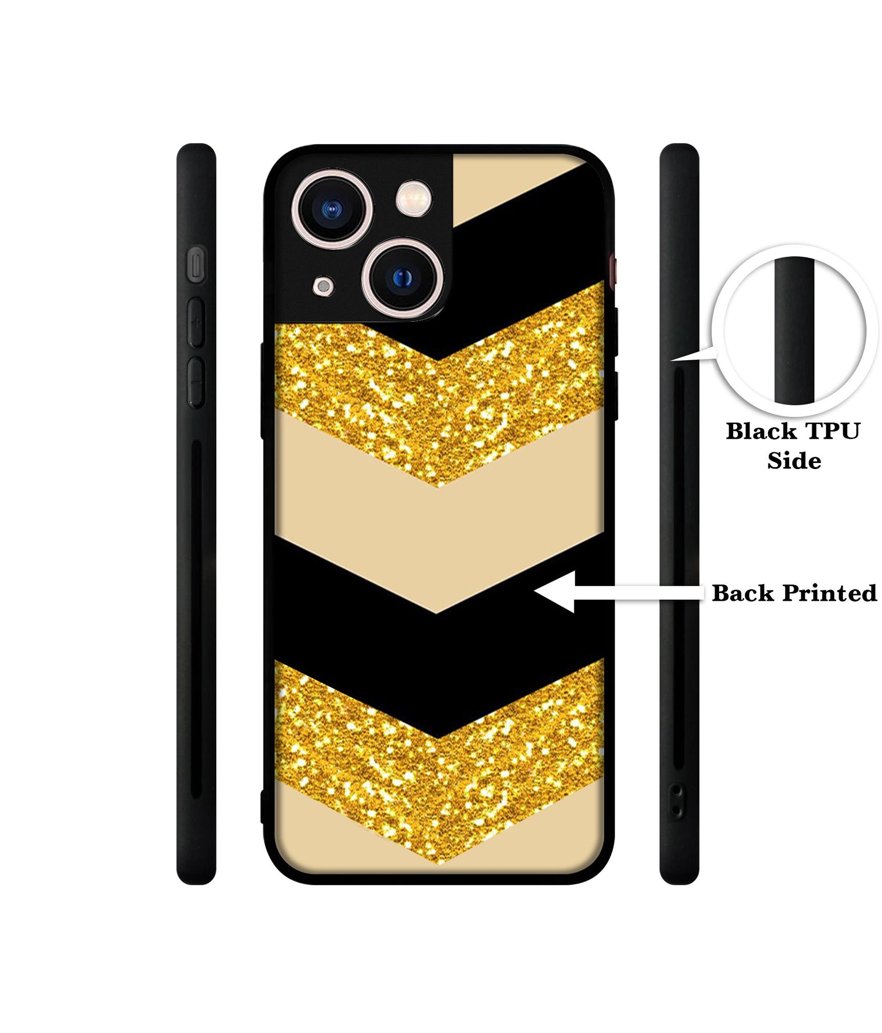 Black & Gold Designer 2D Printed Back Case Cover for Apple iPhone 13 Mini