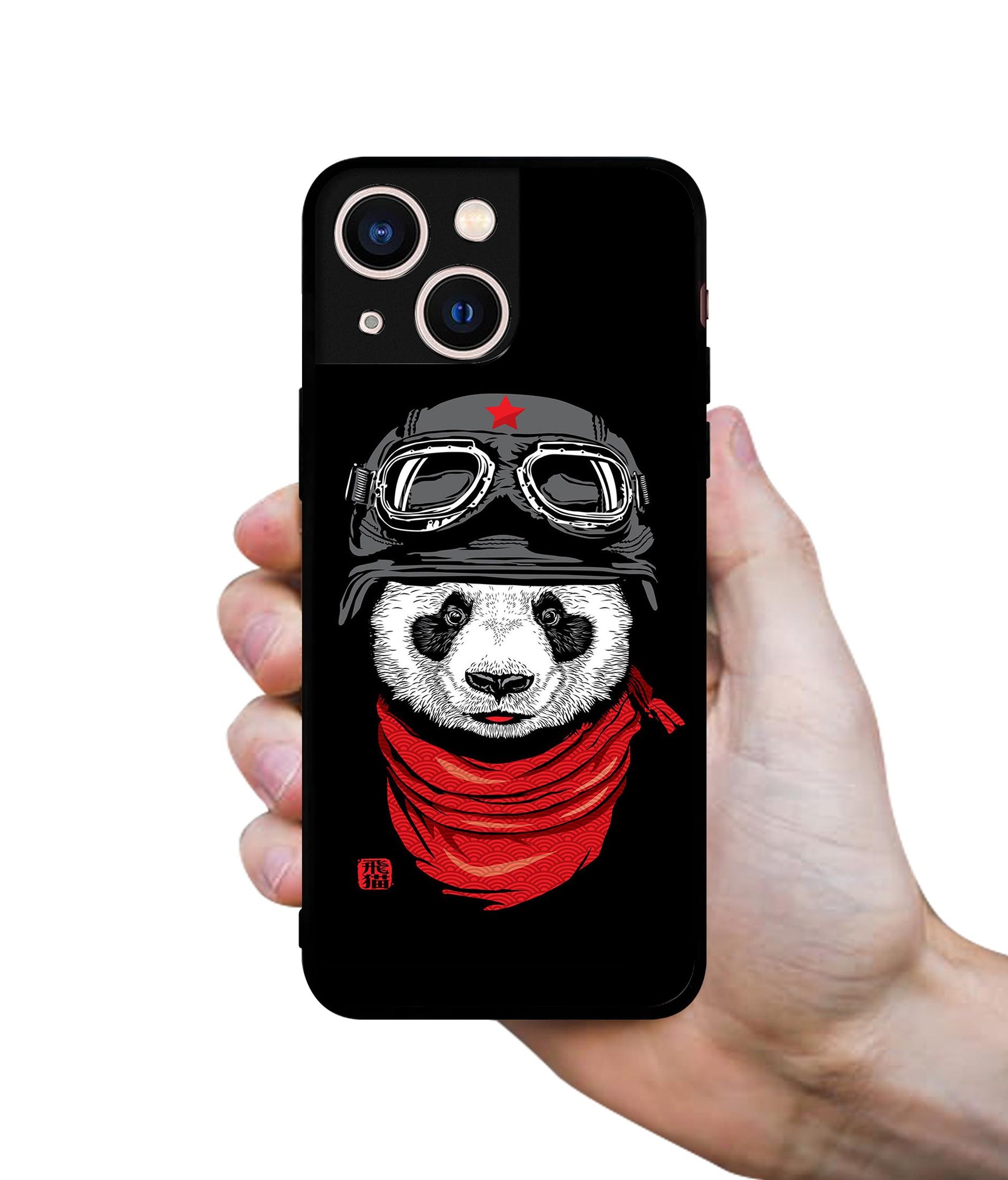 Biker Panda Designer 2D Printed Back Case Cover for Apple iPhone 13 Mini