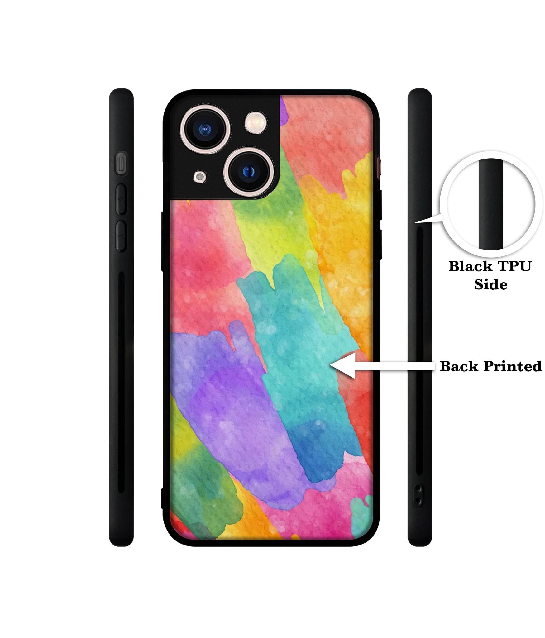 Water Paint Colorful Abstract Designer 2D Printed Back Case Cover for Apple iPhone 13 Mini