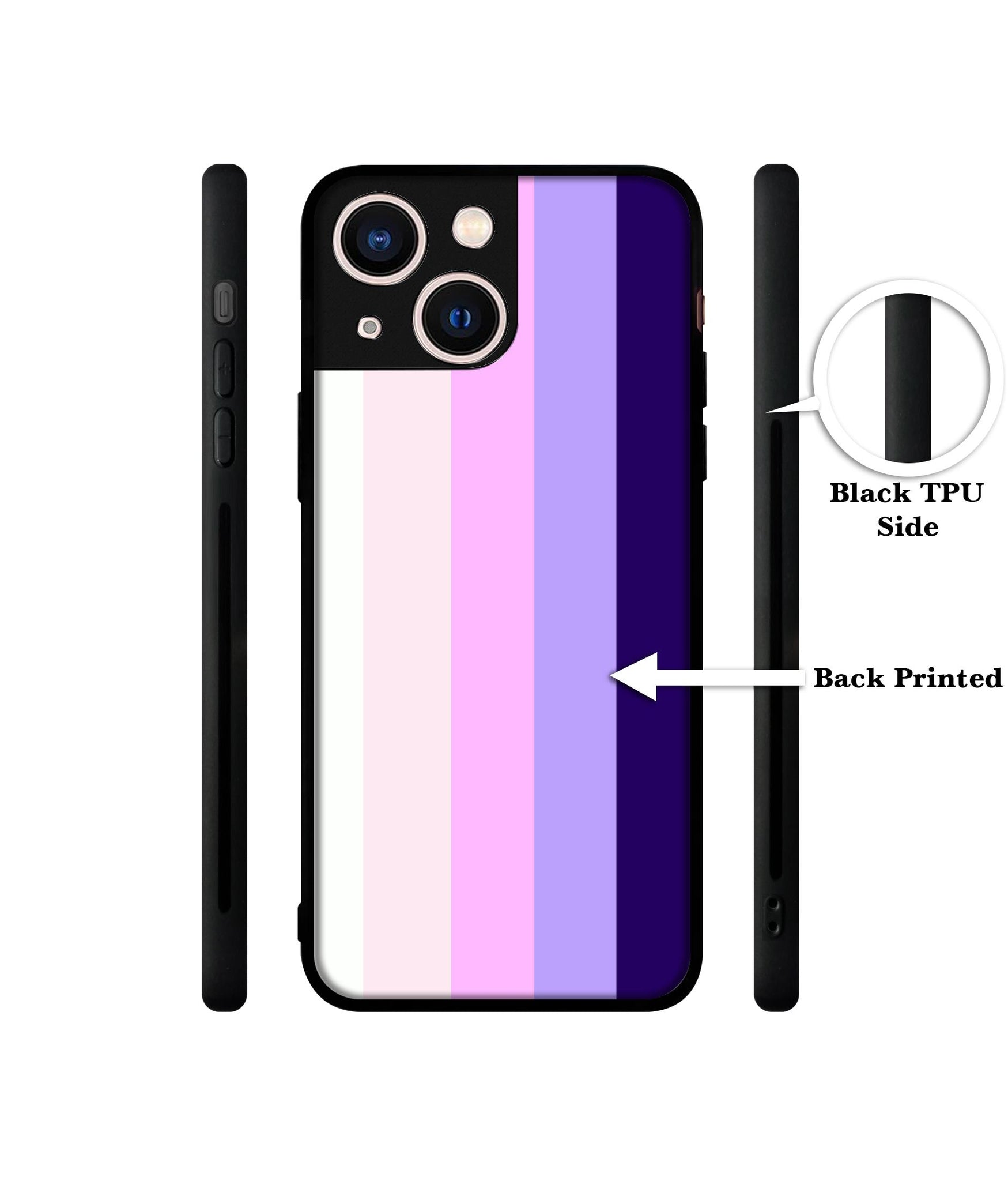 Pink and Purple Lines Designer 2D Printed Back Case Cover for Apple iPhone 13 Mini