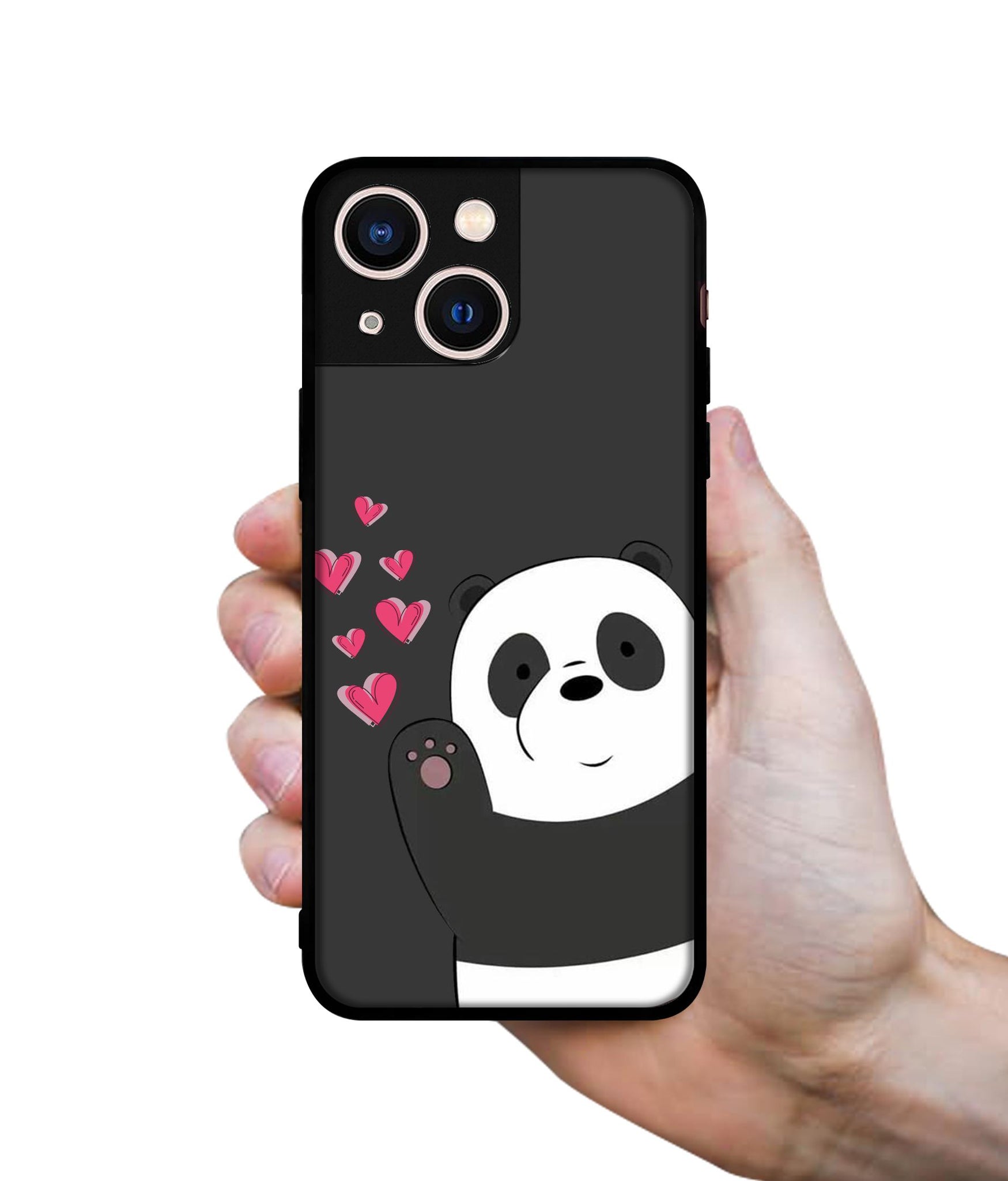 Love Panda Designer 2D Printed Back Case Cover for Apple iPhone 13 Mini
