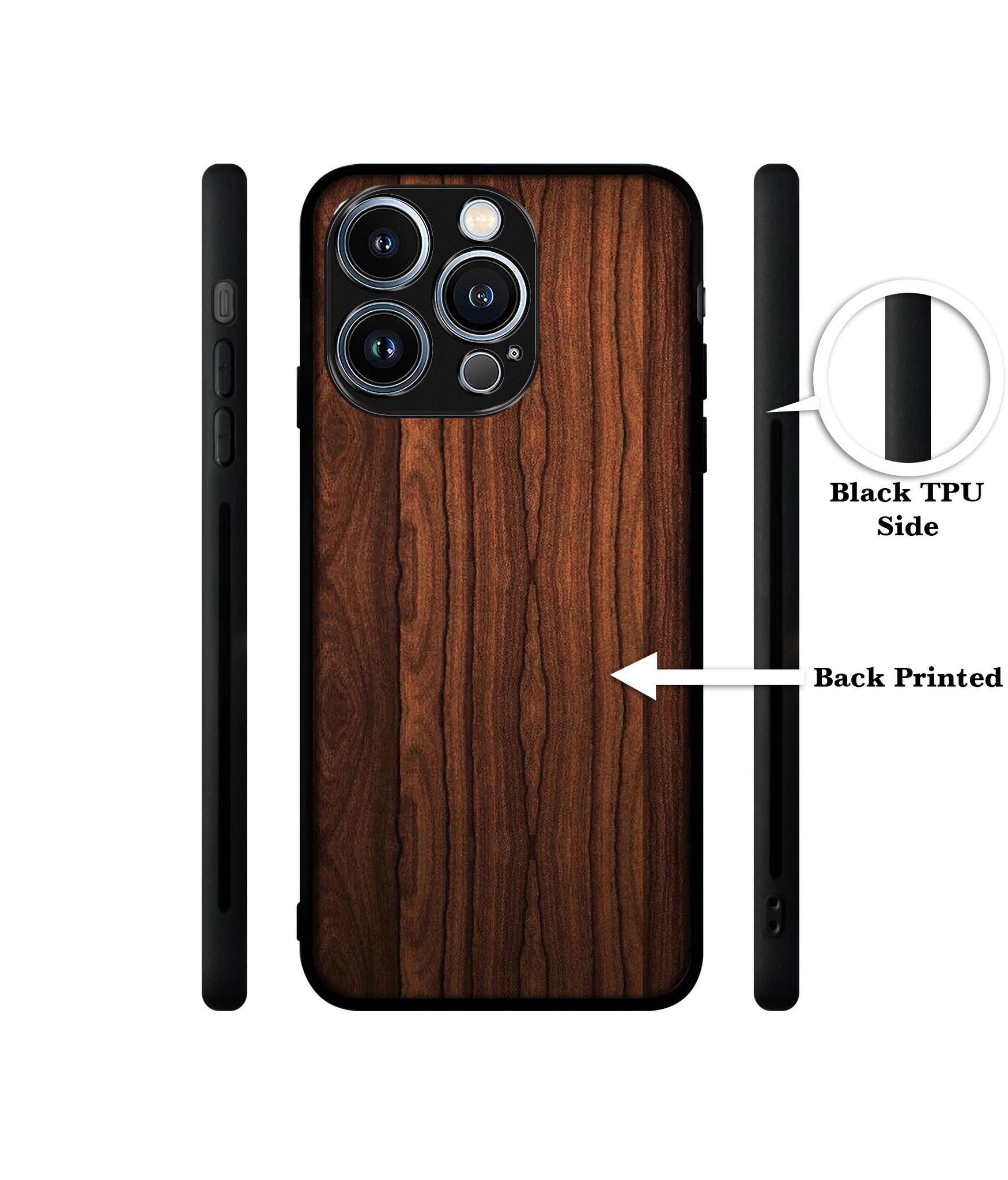 Brown Wooden Texture Designer 2D Printed Back Case Cover for Apple iPhone 13 Pro