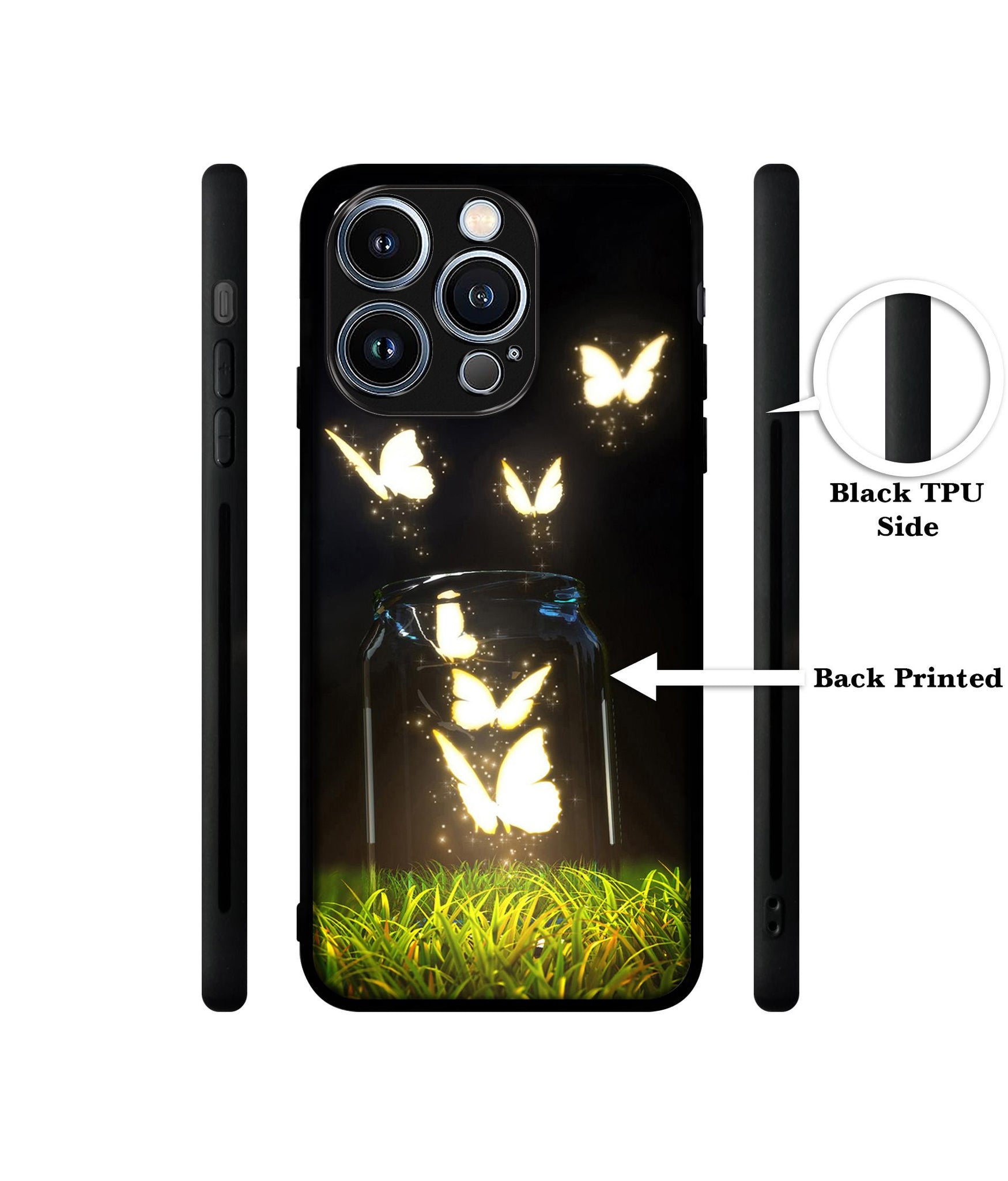 Butterfly Designer 2D Printed Back Case Cover for Apple iPhone 13 Pro