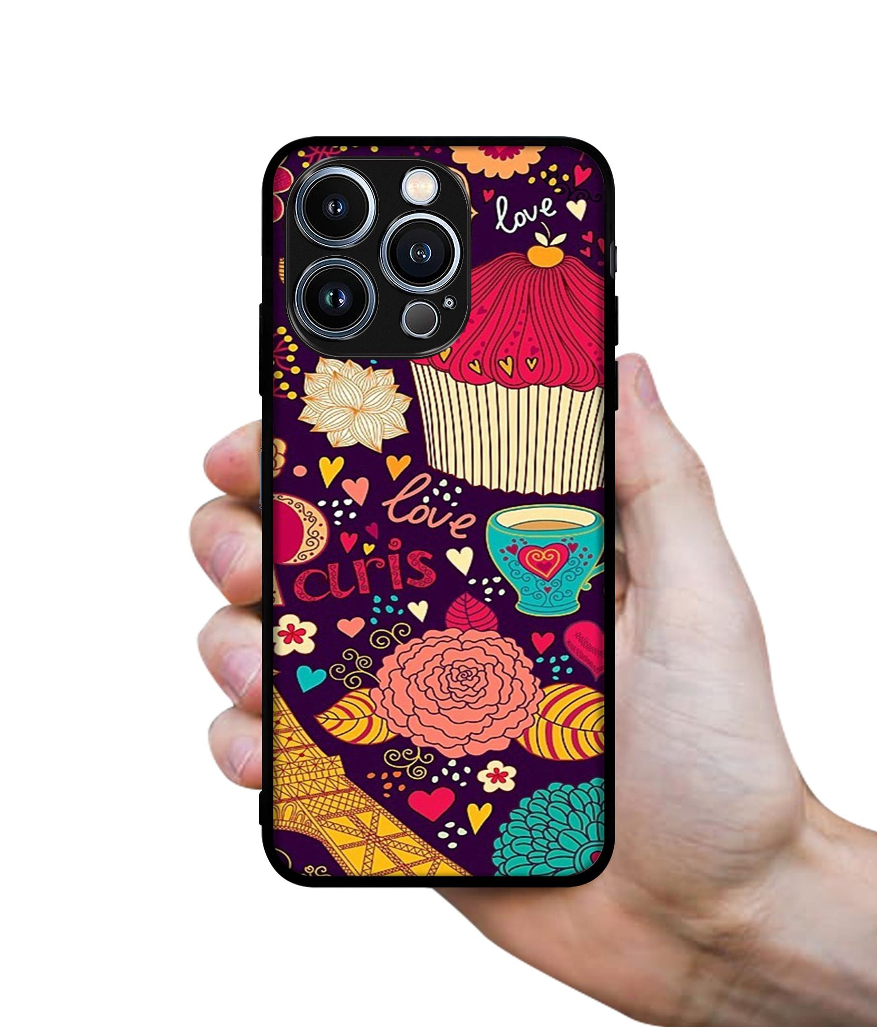 Paris Flower Love Designer 2D Printed Back Case Cover for Apple iPhone 13 Pro