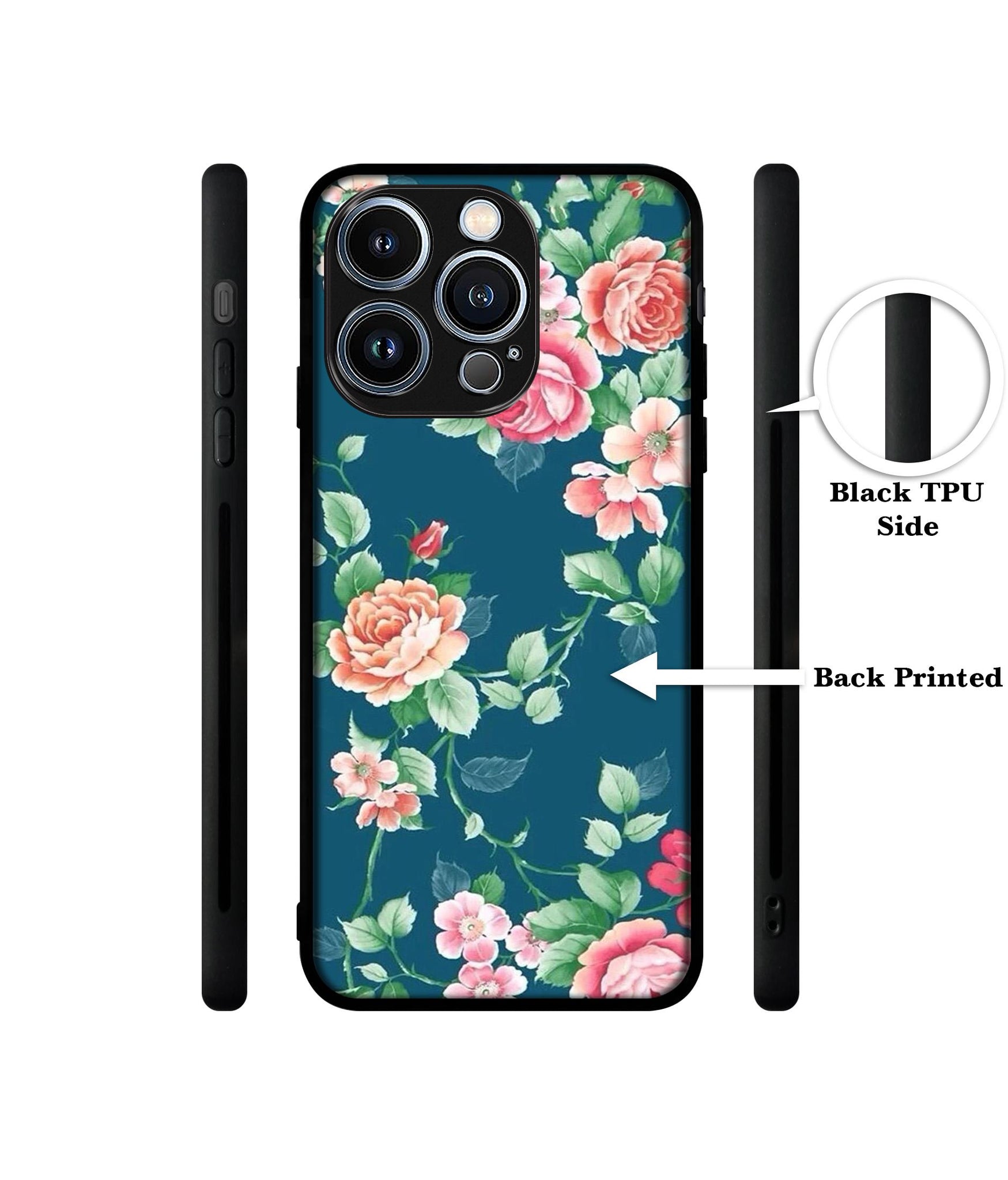 Vintage Floral Designer 2D Printed Back Case Cover for Apple iPhone 13 Pro