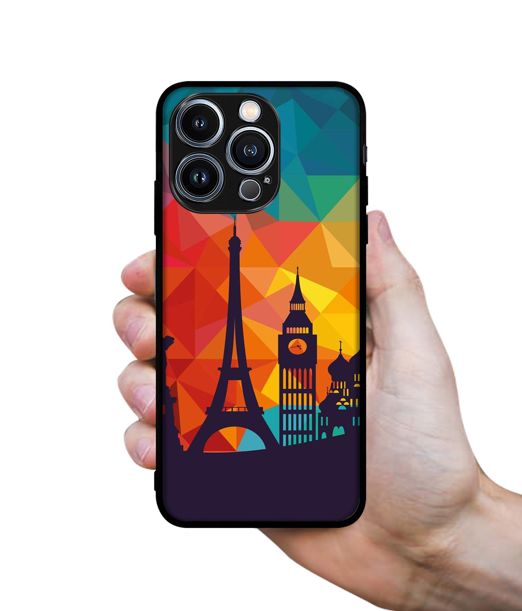 Colored Paris Designer 2D Printed Back Case Cover for Apple iPhone 13 Pro