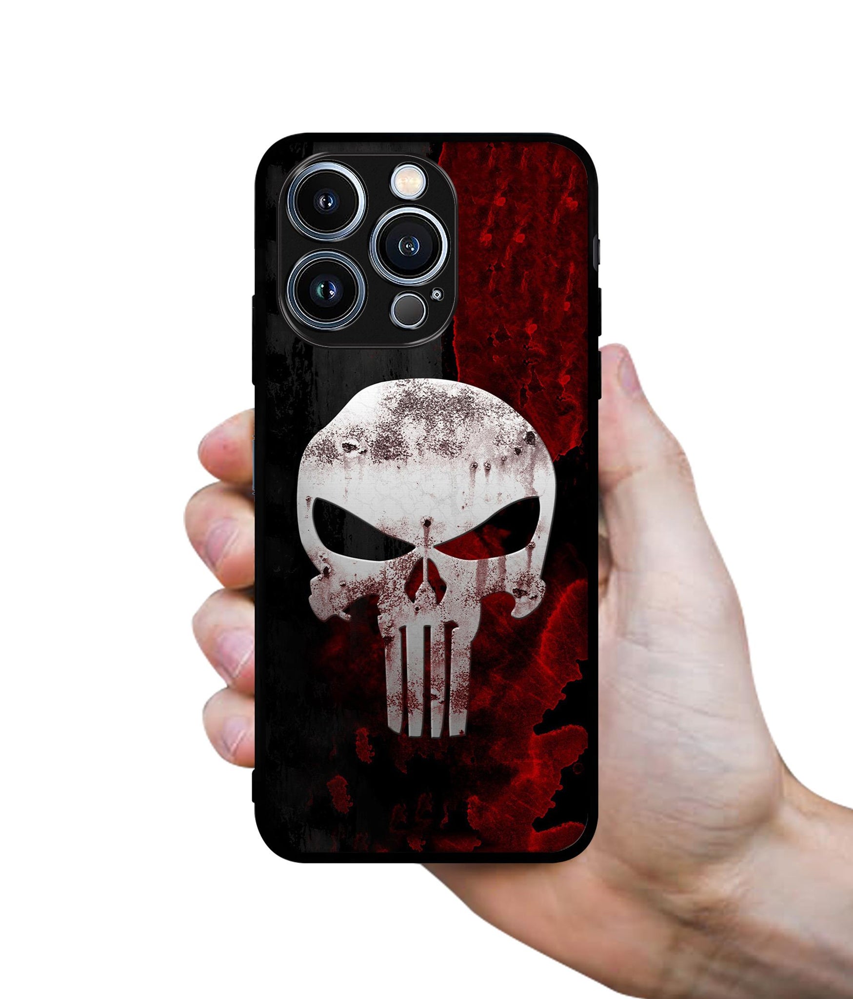 Punisher Skull Designer 2D Printed Back Case Cover for Apple iPhone 13 Pro