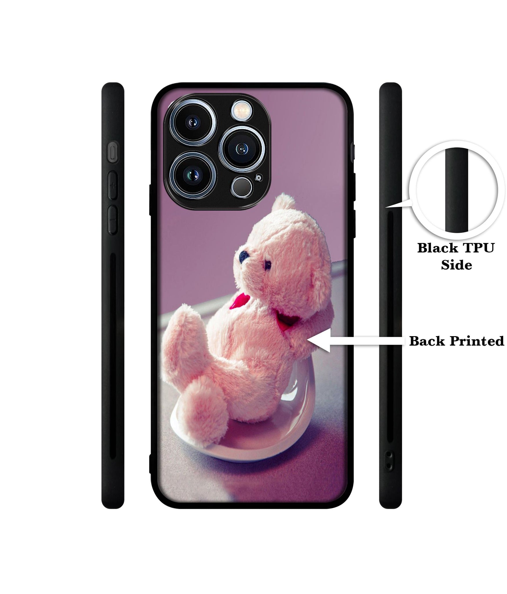 Cute Teddy Bear Designer 2D Printed Back Case Cover for Apple iPhone 13 Pro