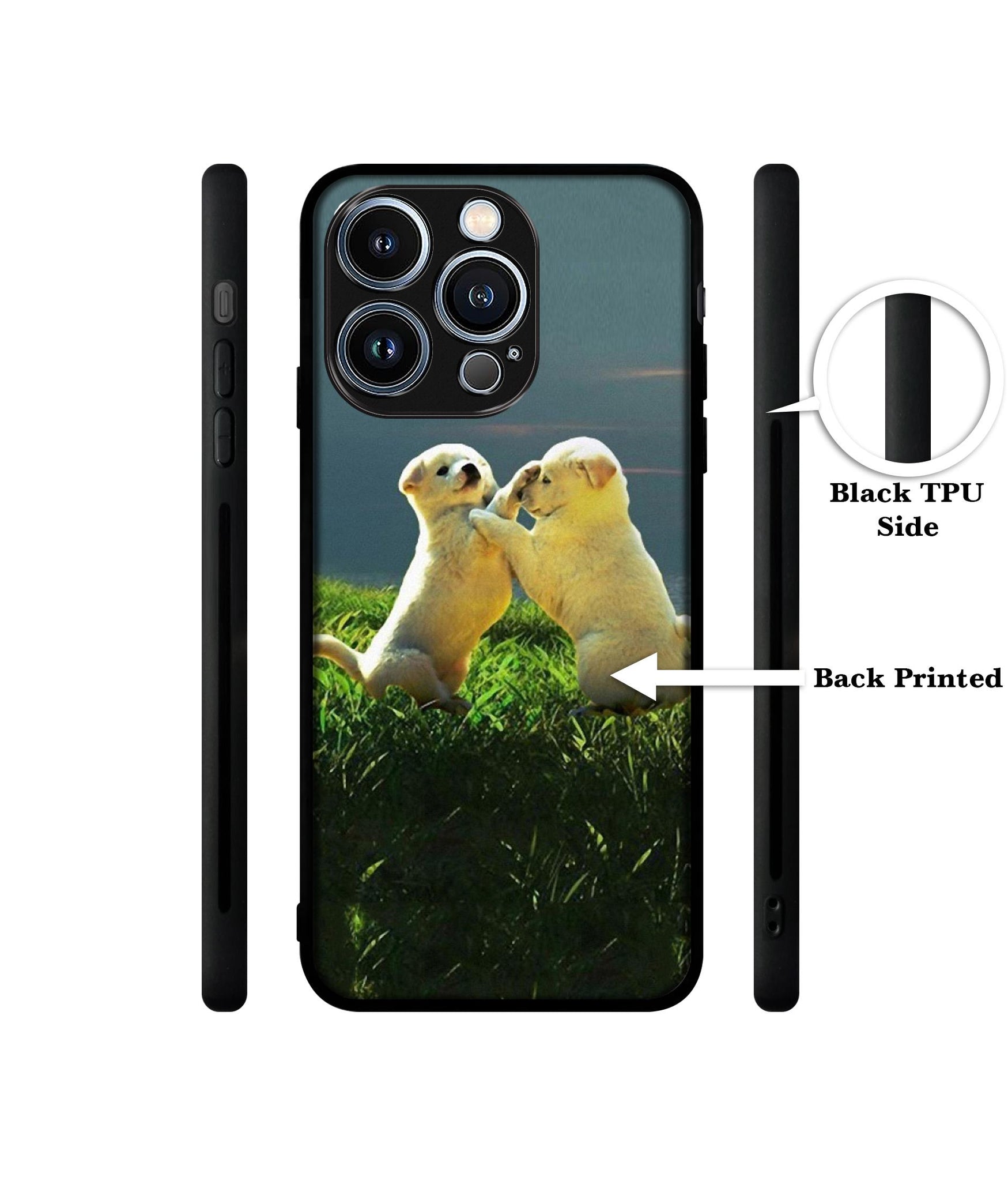 Puppy Couple Sunset Designer 2D Printed Back Case Cover for Apple iPhone 13 Pro