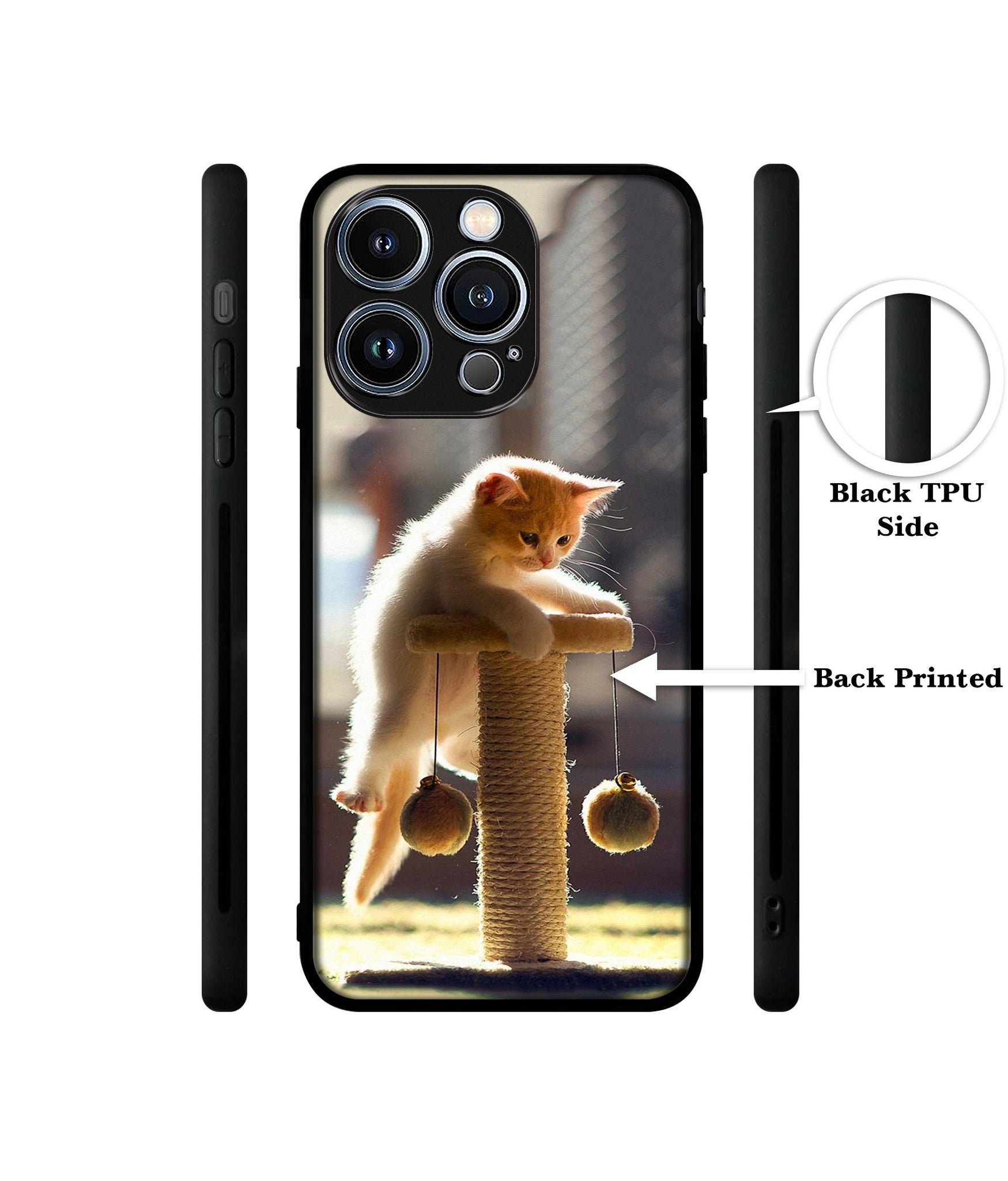 Cat Climbing Designer 2D Printed Back Case Cover for Apple iPhone 13 Pro