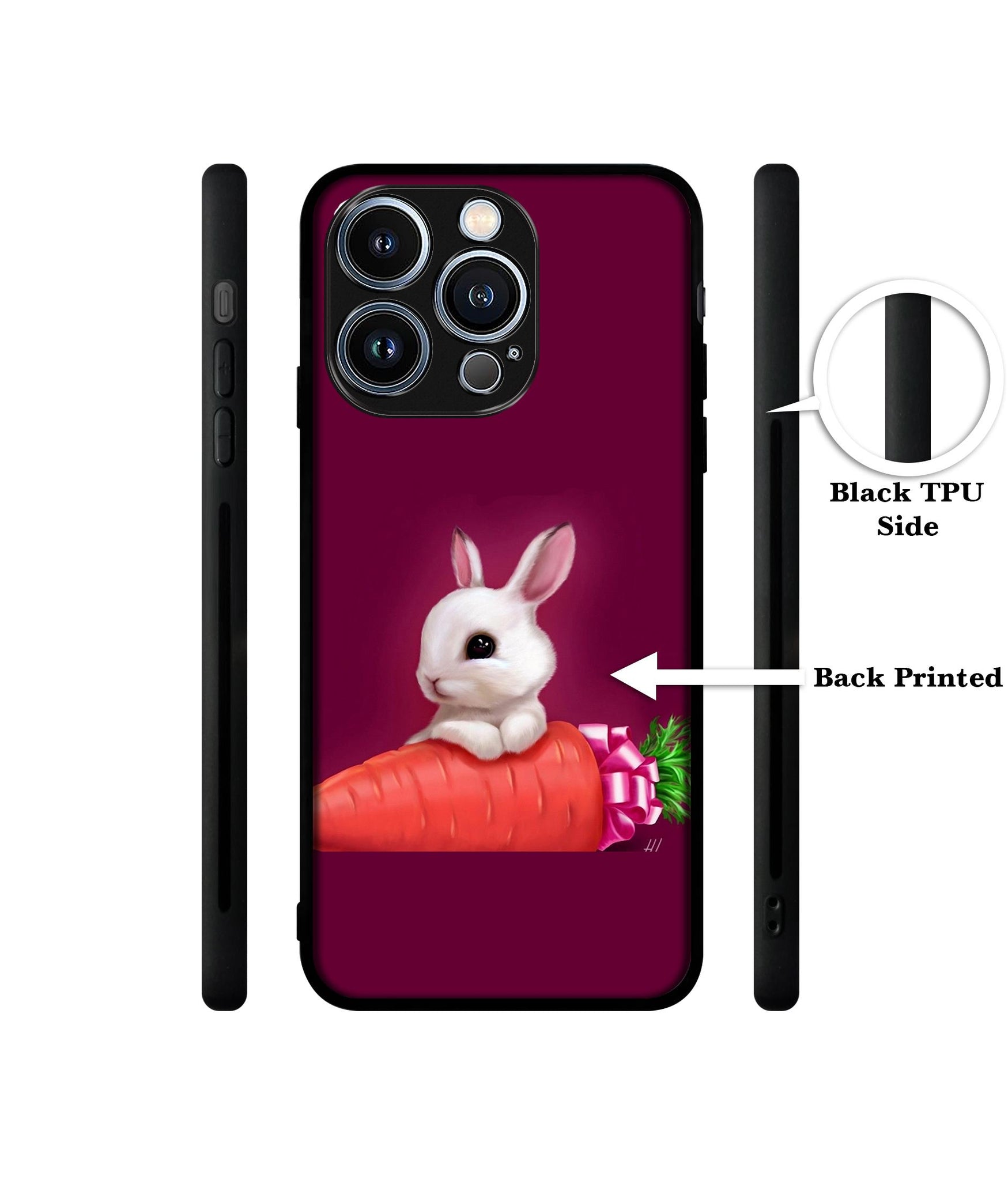 Bunny With Carrot Designer 2D Printed Back Case Cover for Apple iPhone 13 Pro