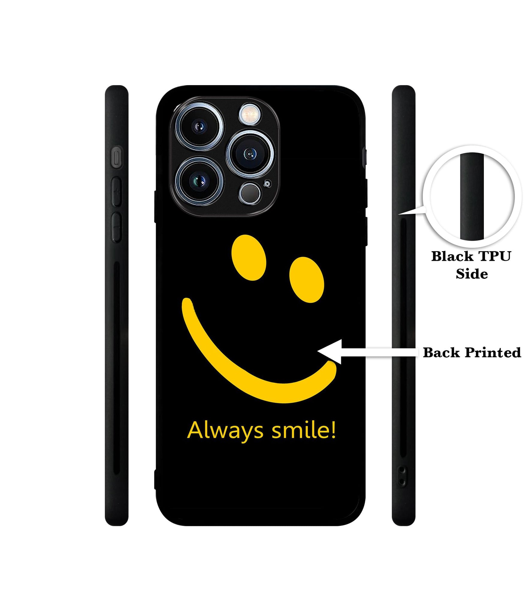 Always Smile Quote Designer 2D Printed Back Case Cover for Apple iPhone 13 Pro