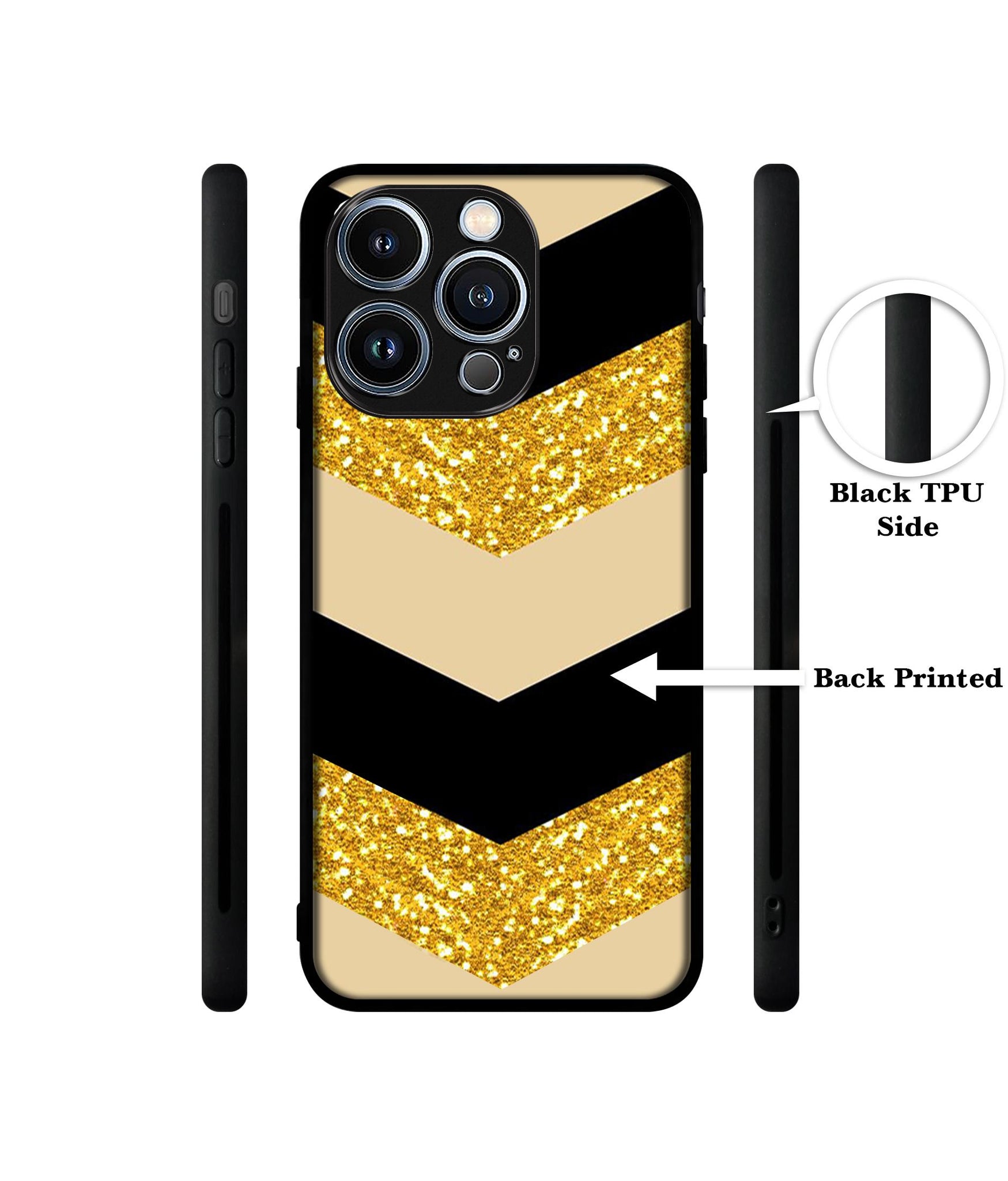 Black & Gold Designer 2D Printed Back Case Cover for Apple iPhone 13 Pro