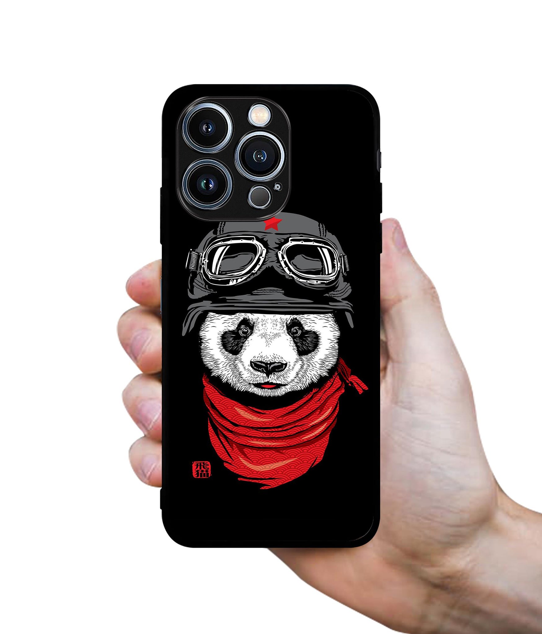 Biker Panda Designer 2D Printed Back Case Cover for Apple iPhone 13 Pro